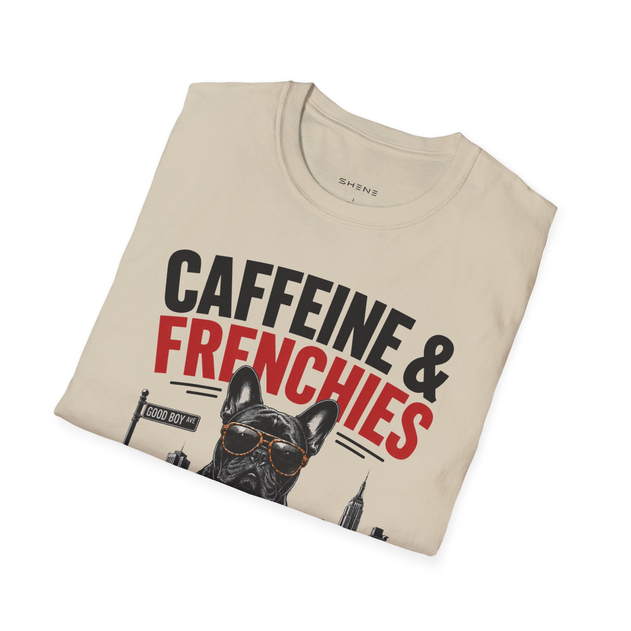 Unisex Softstyle French Bulldog Caffeine Fuel T-Shirt