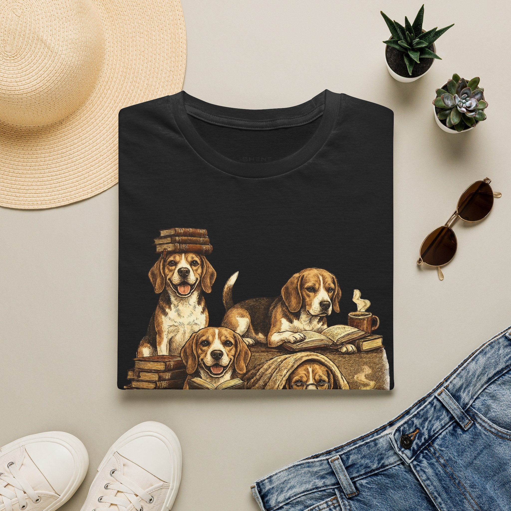 Copy of Copy of Copy of Copy of Unisex Softstyle Beegal Library Four Dog T-Shirt