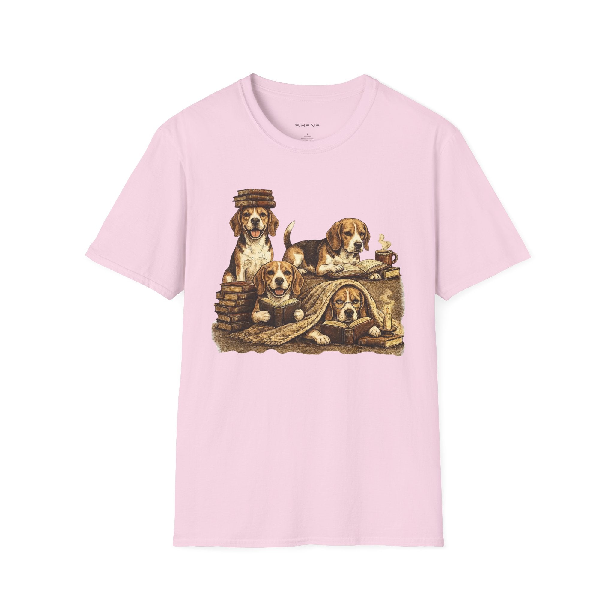 Copy of Copy of Copy of Copy of Unisex Softstyle Beegal Library Four Dog T-Shirt