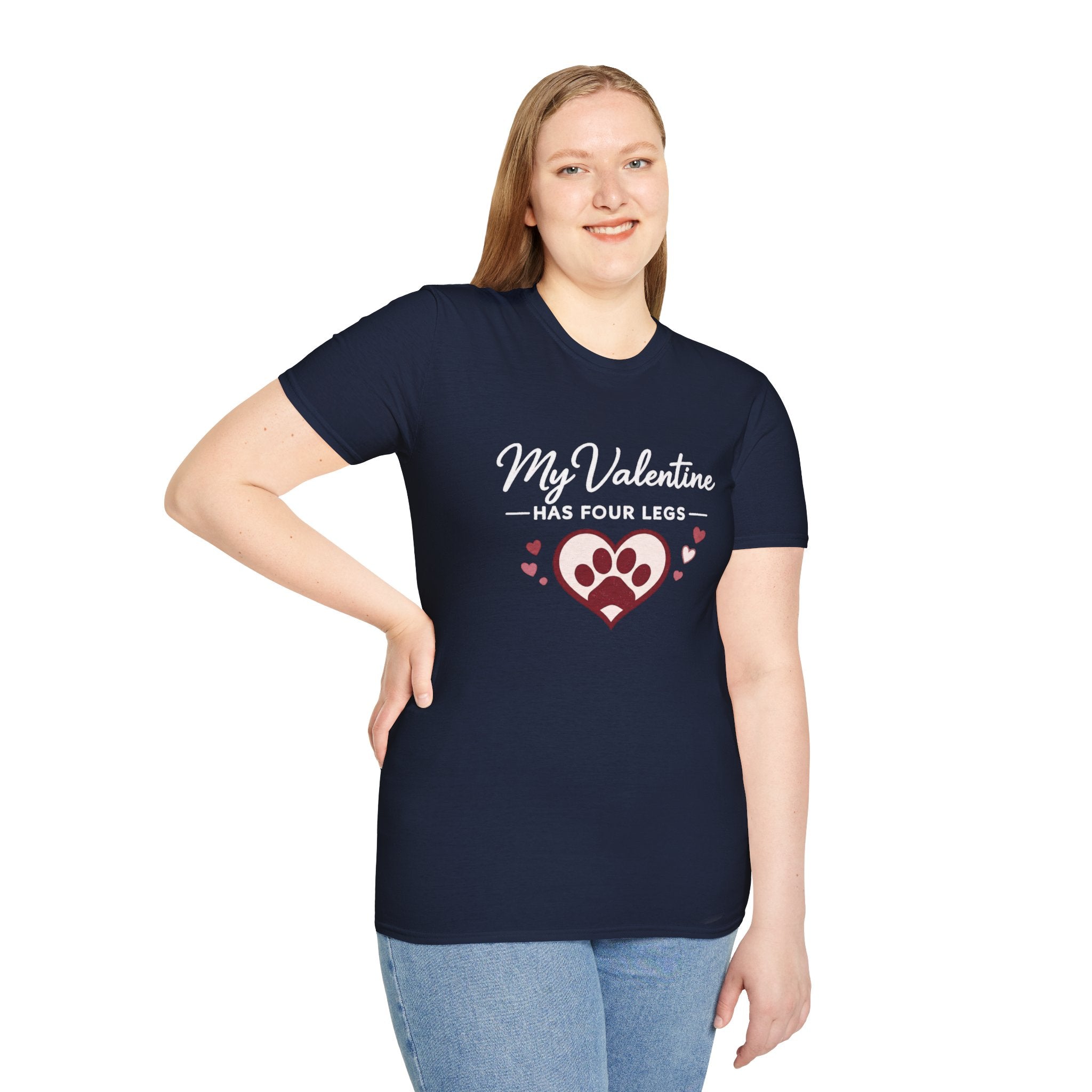 Copy of Unisex Softstyle My valentine has four leg T-Shirt