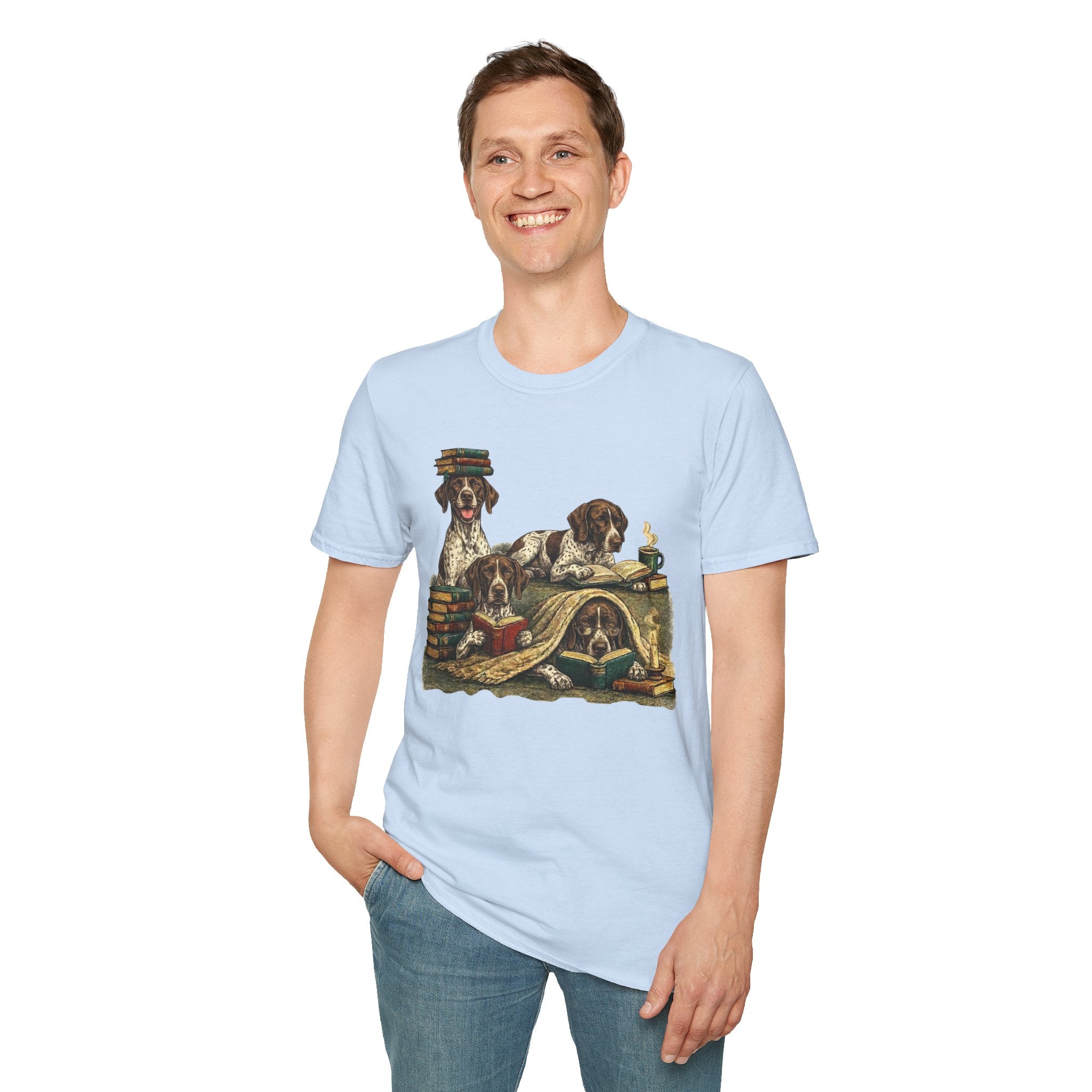 Copy of Copy of Copy of Copy of Unisex Softstyle r Pointer Library Four Dog T-Shirt