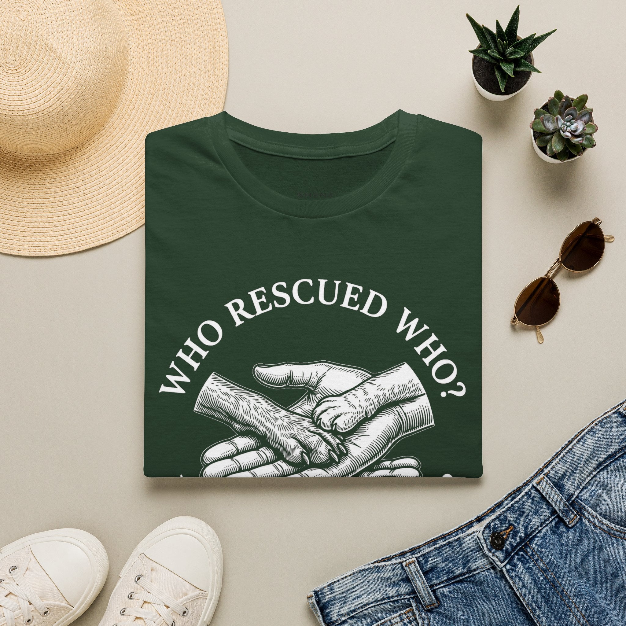 Copy of Copy of Unisex Softstyle Who Rescued Who T-Shirt