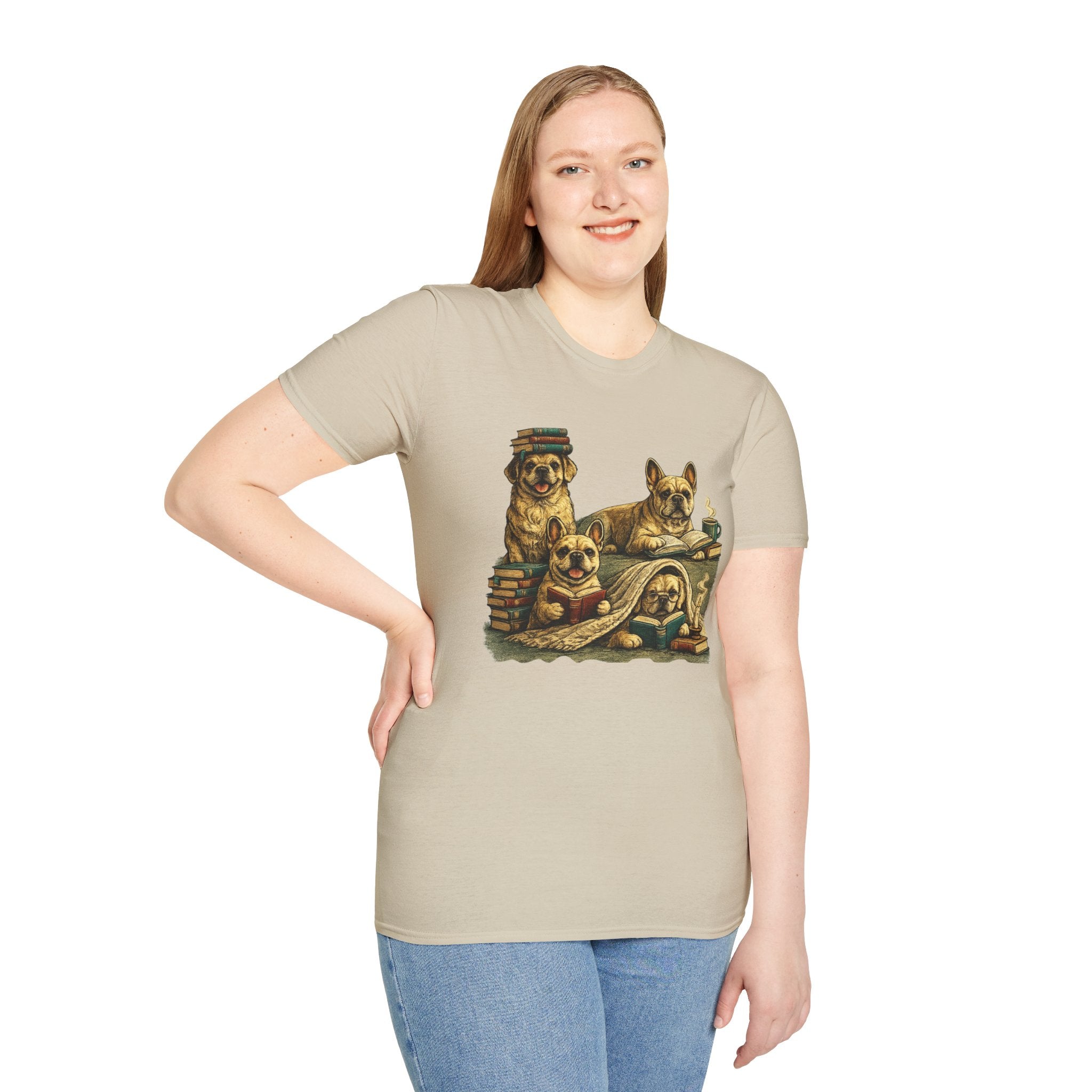Copy of Unisex Softstyle French Dog Library T-Shirt