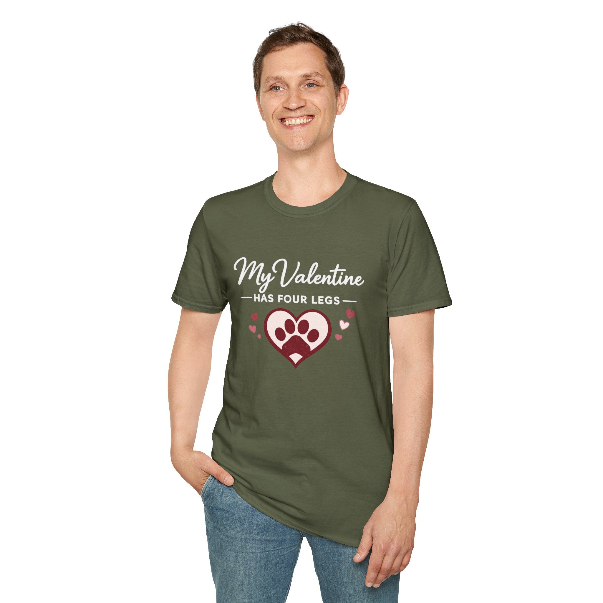 Copy of Unisex Softstyle My valentine has four leg T-Shirt