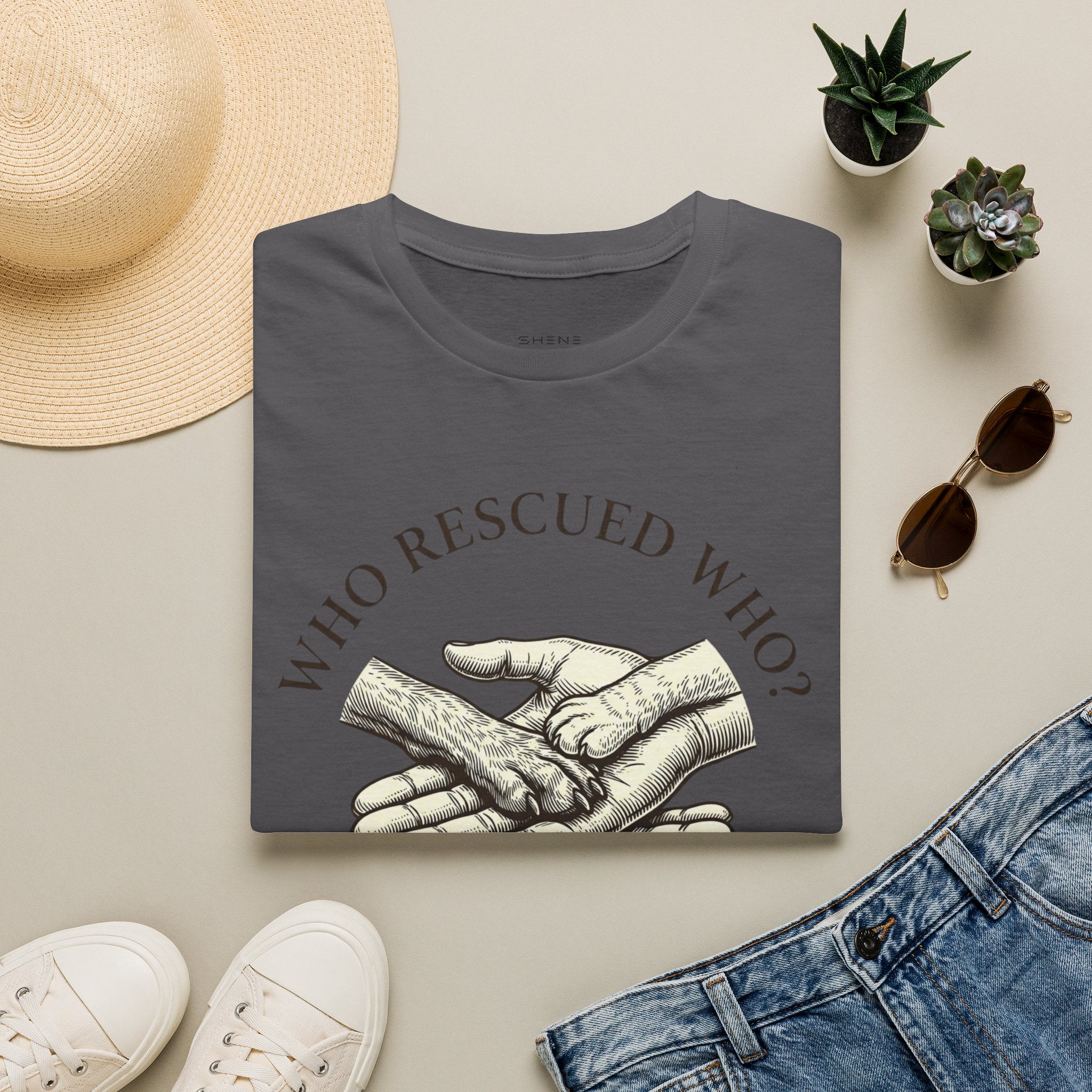 Copy of Copy of Unisex Softstyle Who Rescued Who T-Shirt