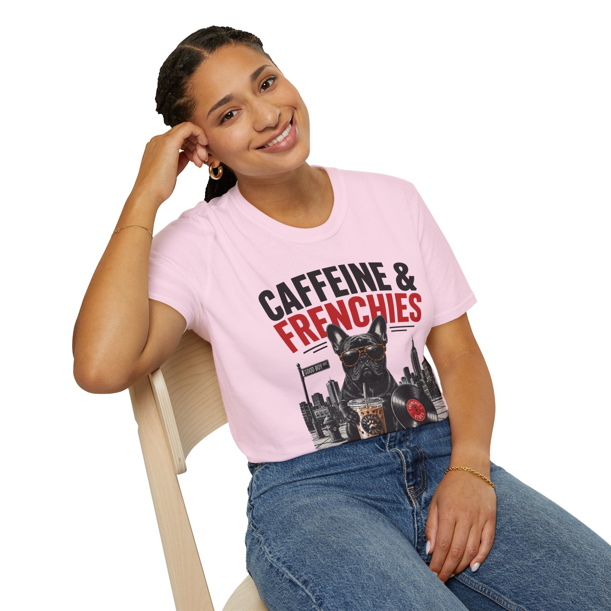 Unisex Softstyle French Bulldog Caffeine Fuel T-Shirt