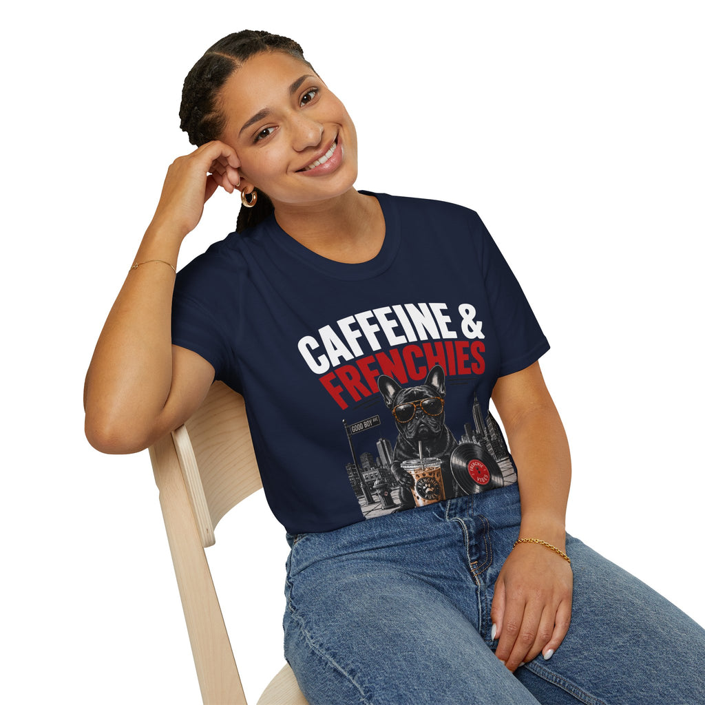 Unisex Softstyle French Bulldog Caffeine Fuel T-Shirt