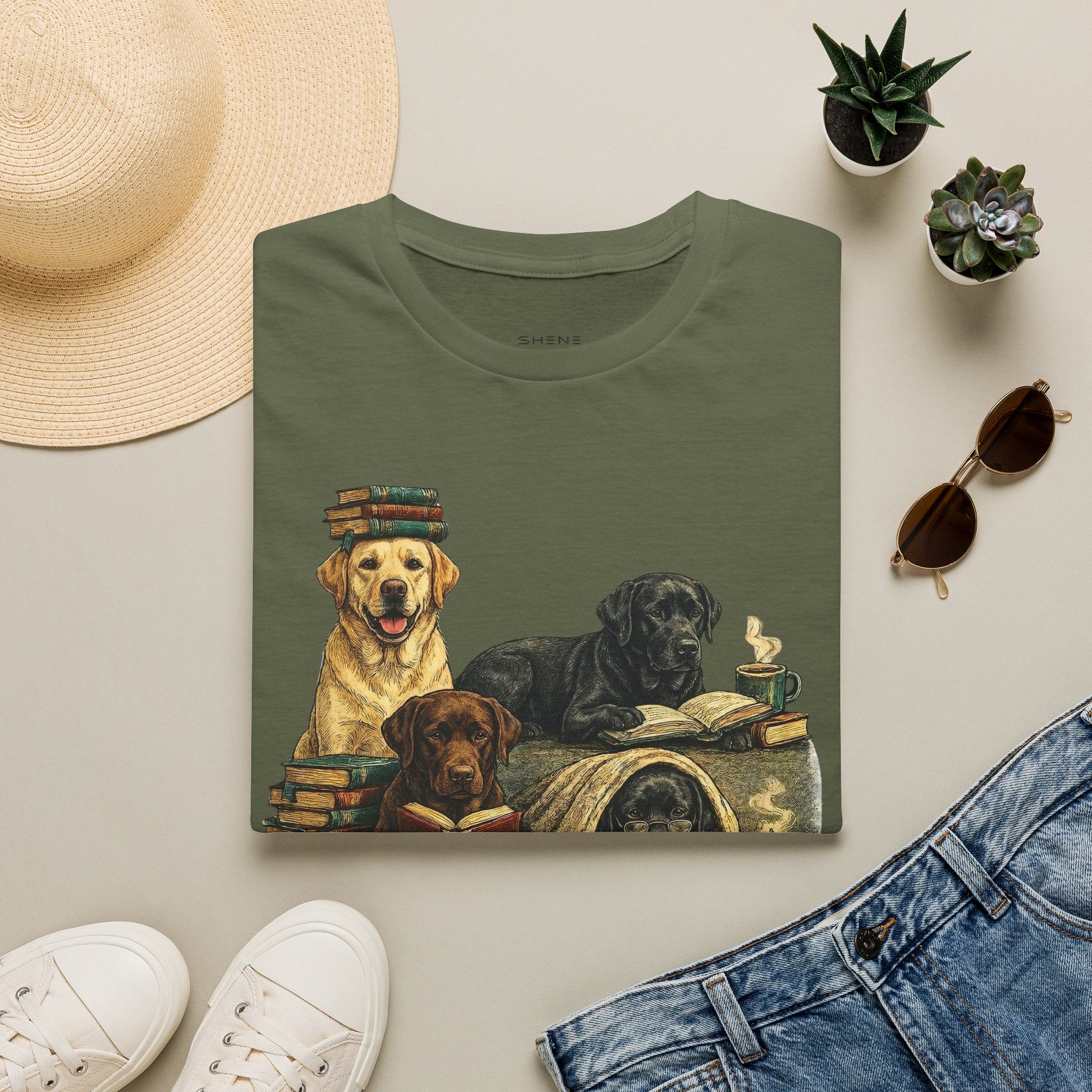 Copy of Unisex Softstyle Labador Library Four Dog T-Shirt