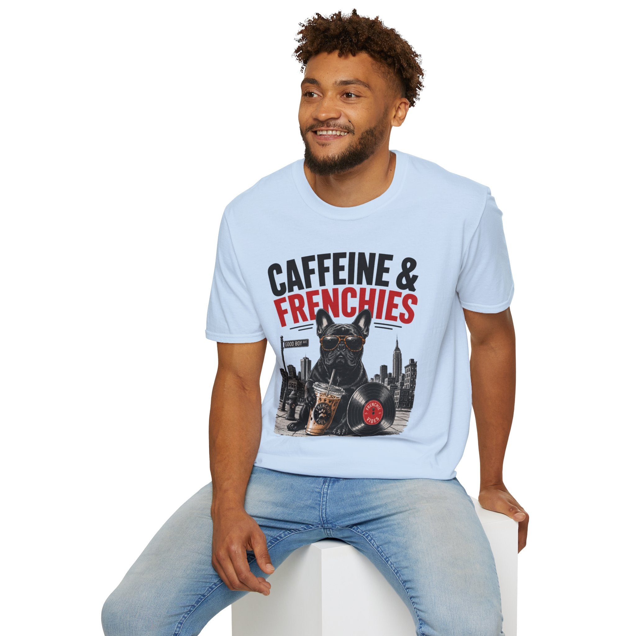 Unisex Softstyle French Bulldog Caffeine Fuel T-Shirt