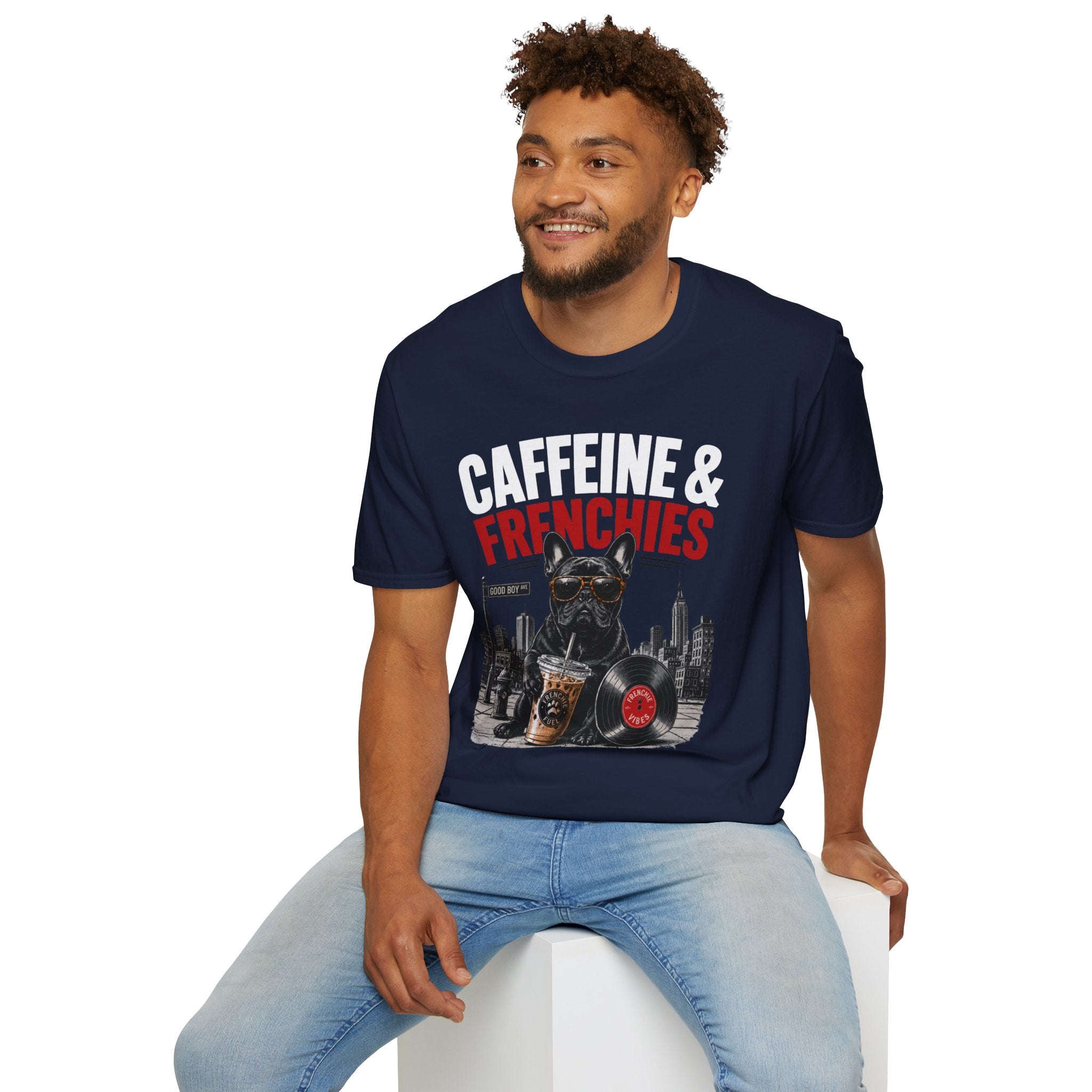 Unisex Softstyle French Bulldog Caffeine Fuel T-Shirt
