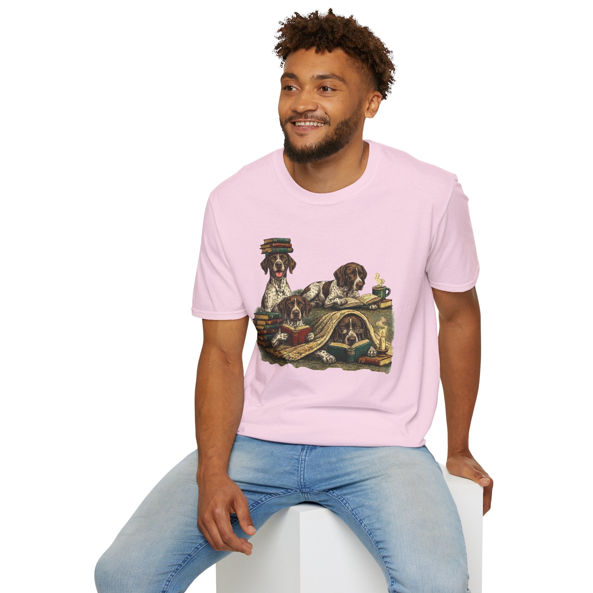 Copy of Copy of Copy of Copy of Unisex Softstyle r Pointer Library Four Dog T-Shirt
