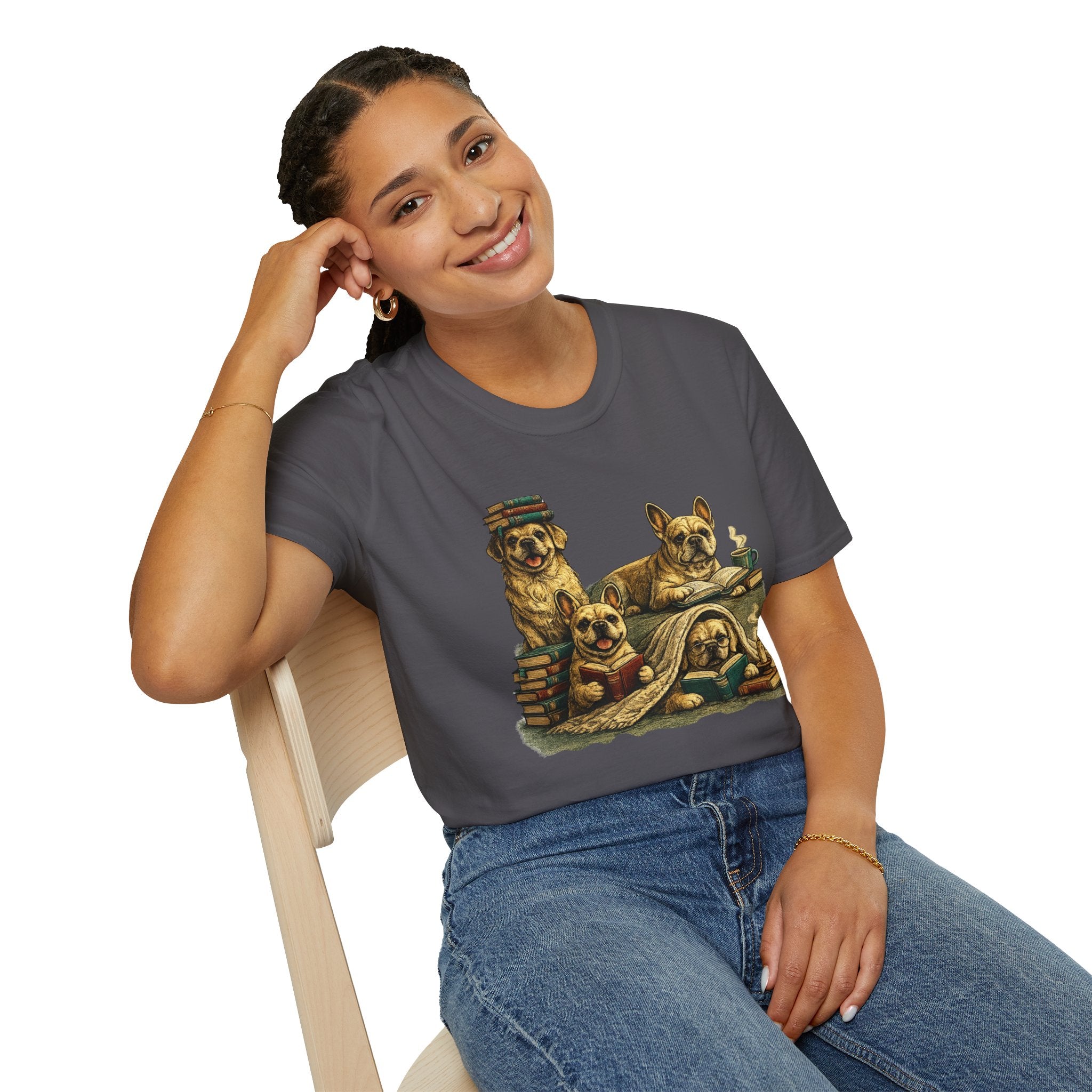 Copy of Unisex Softstyle French Dog Library T-Shirt