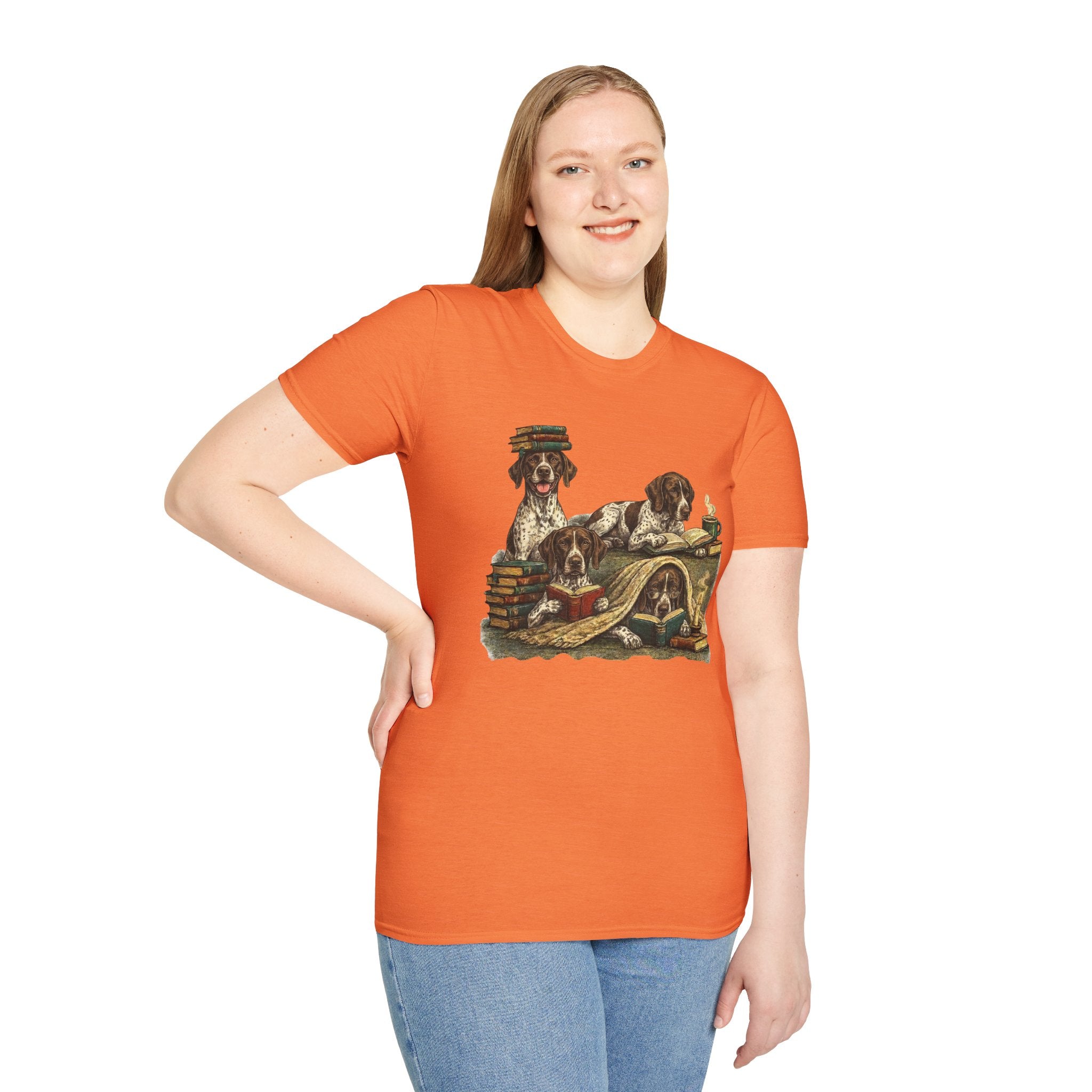 Copy of Copy of Copy of Copy of Unisex Softstyle r Pointer Library Four Dog T-Shirt