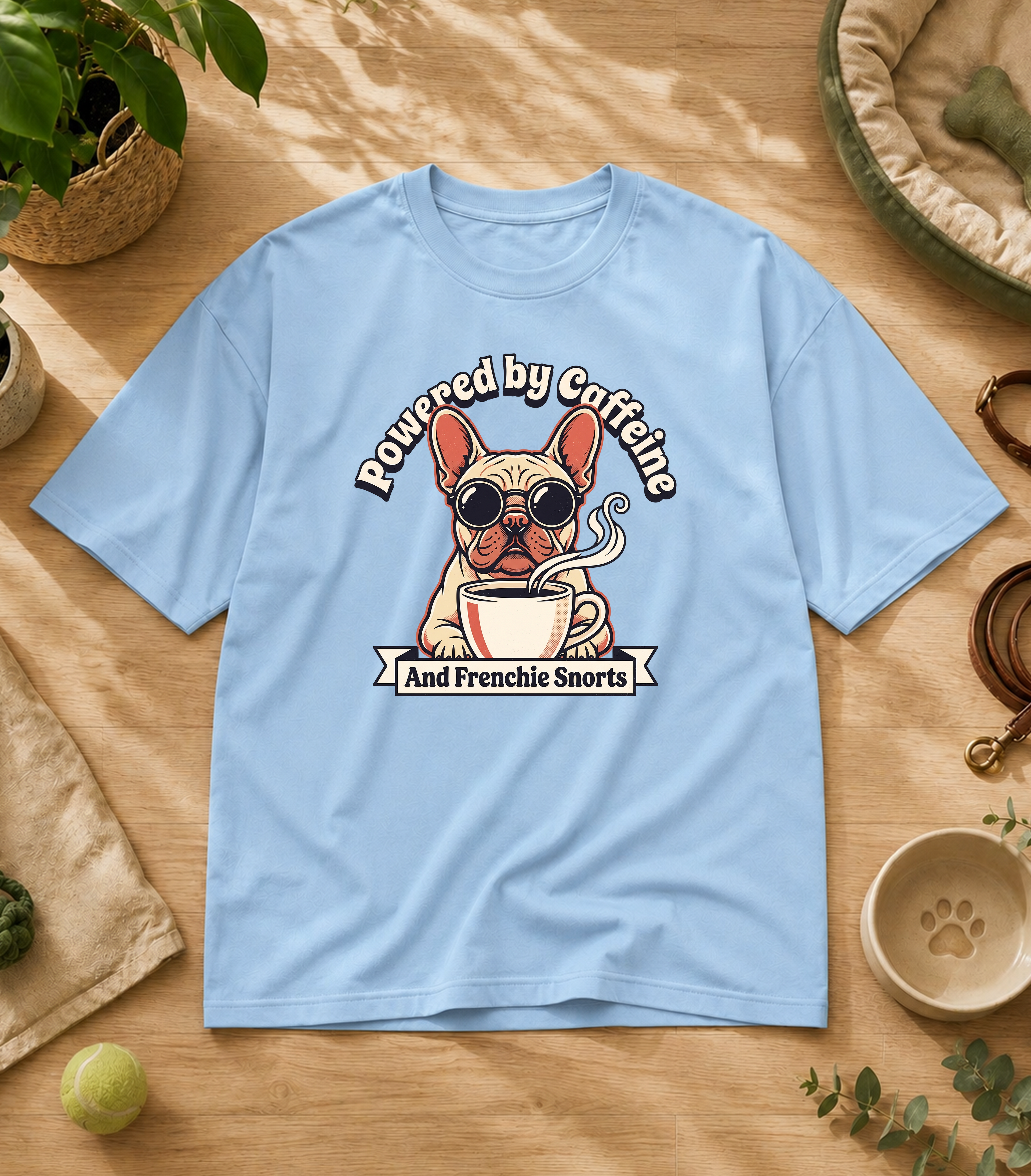 French Bulldog Powered By Caffeine T-Shirt