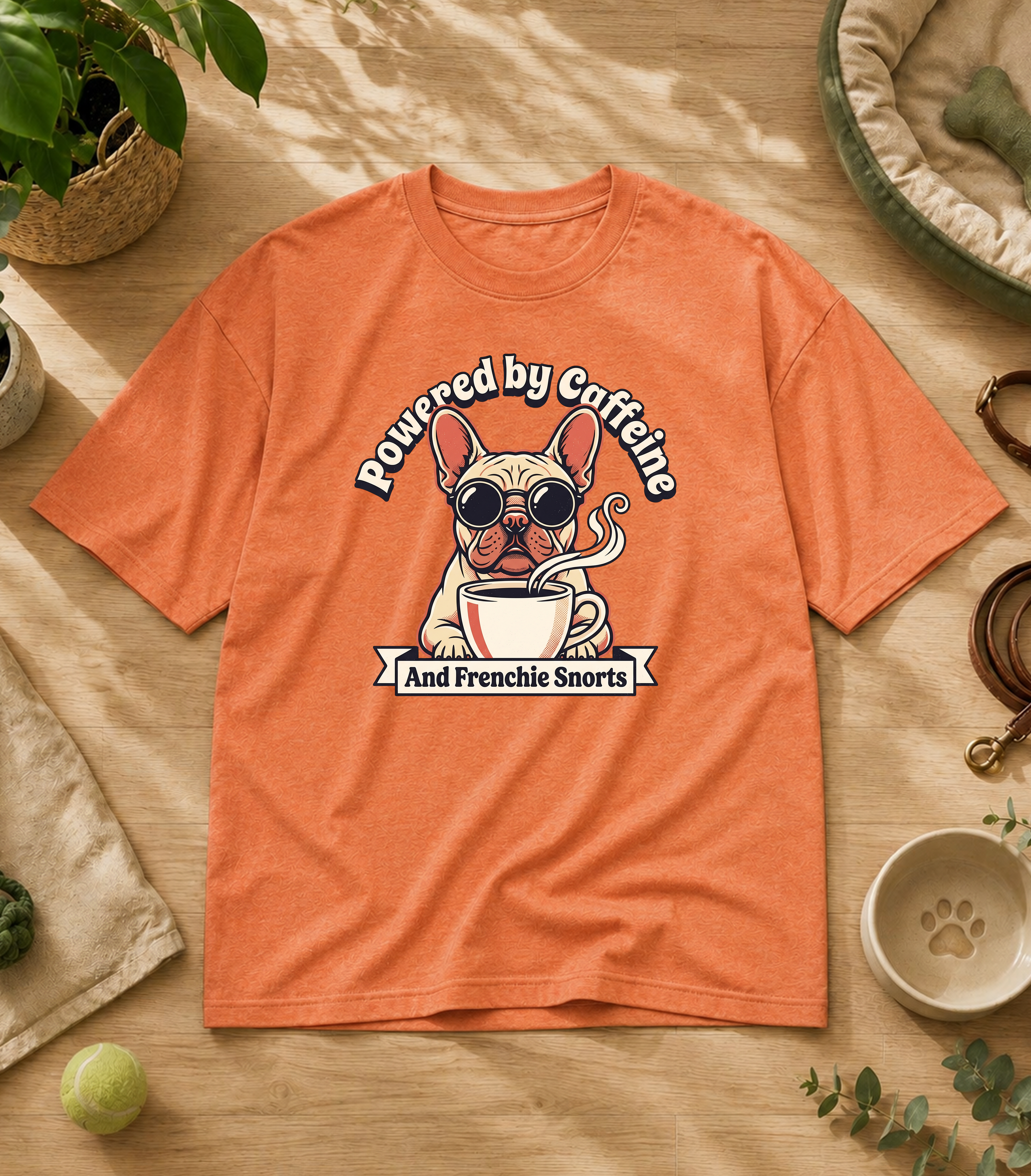 French Bulldog Powered By Caffeine T-Shirt