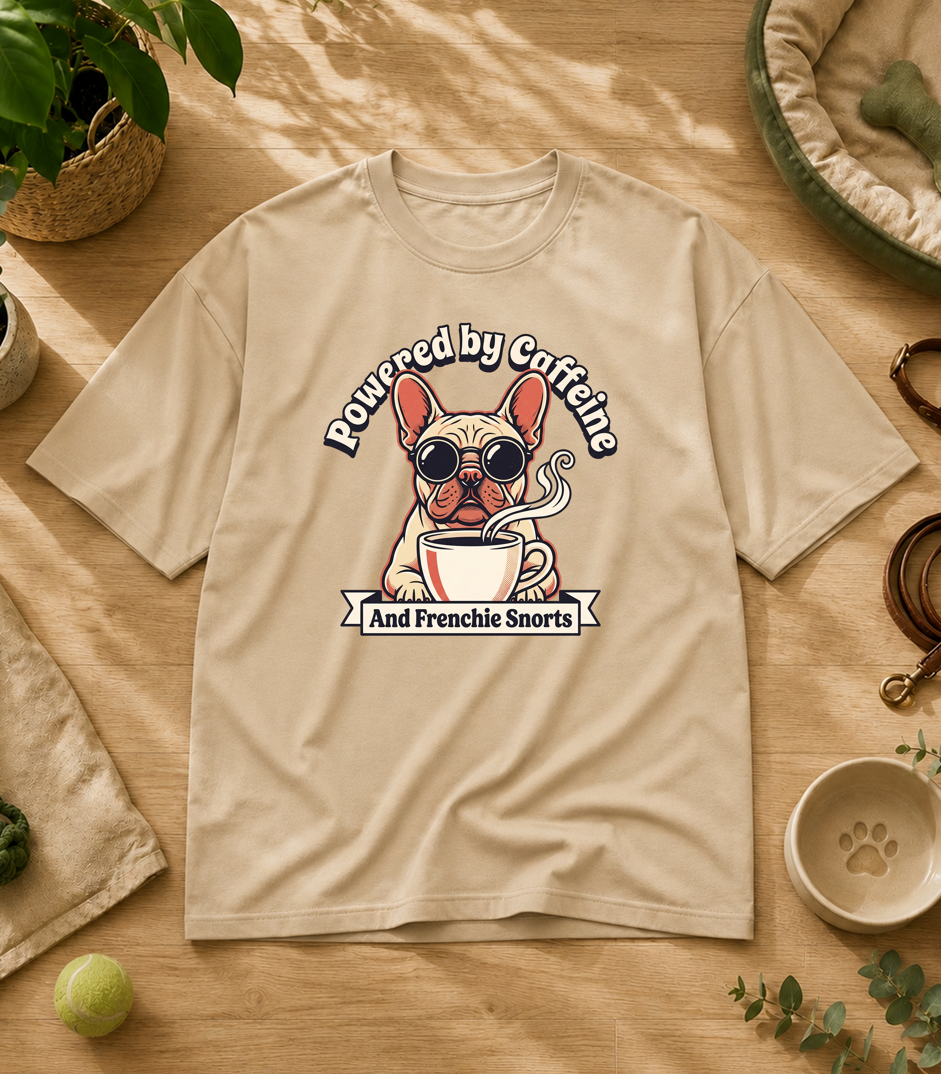 French Bulldog Powered By Caffeine T-Shirt