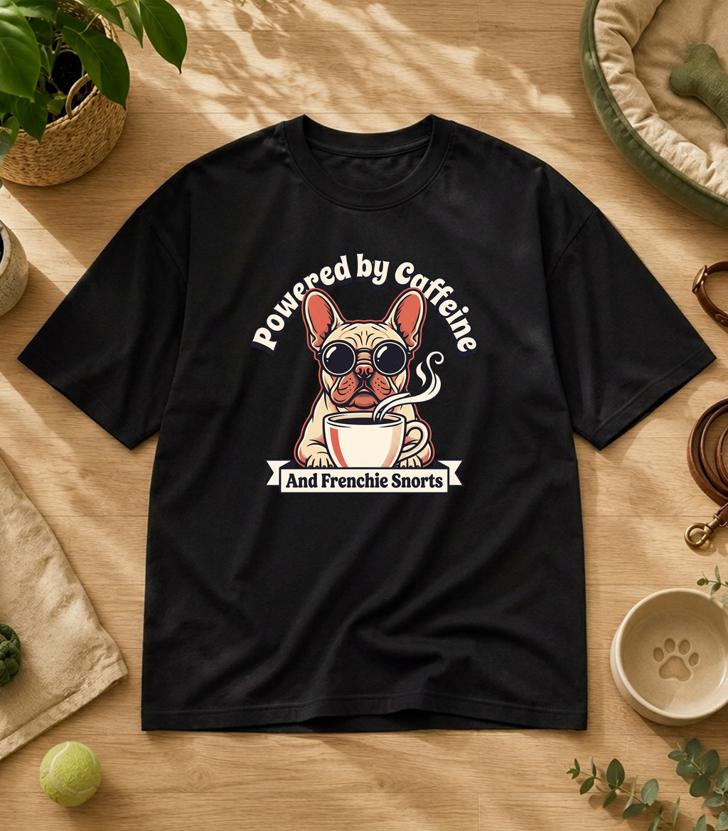 French Bulldog Powered By Caffeine T-Shirt