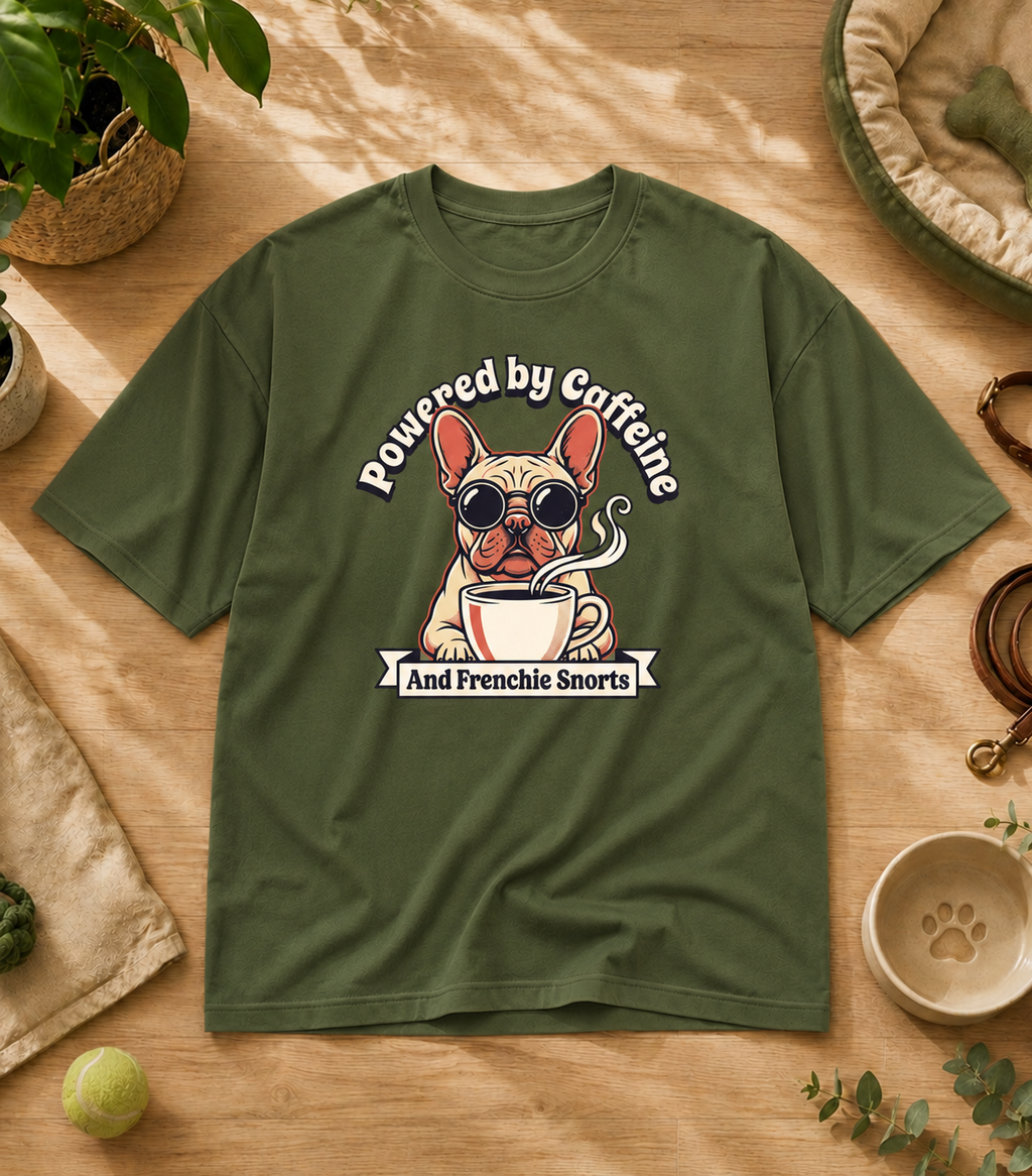 French Bulldog Powered By Caffeine T-Shirt