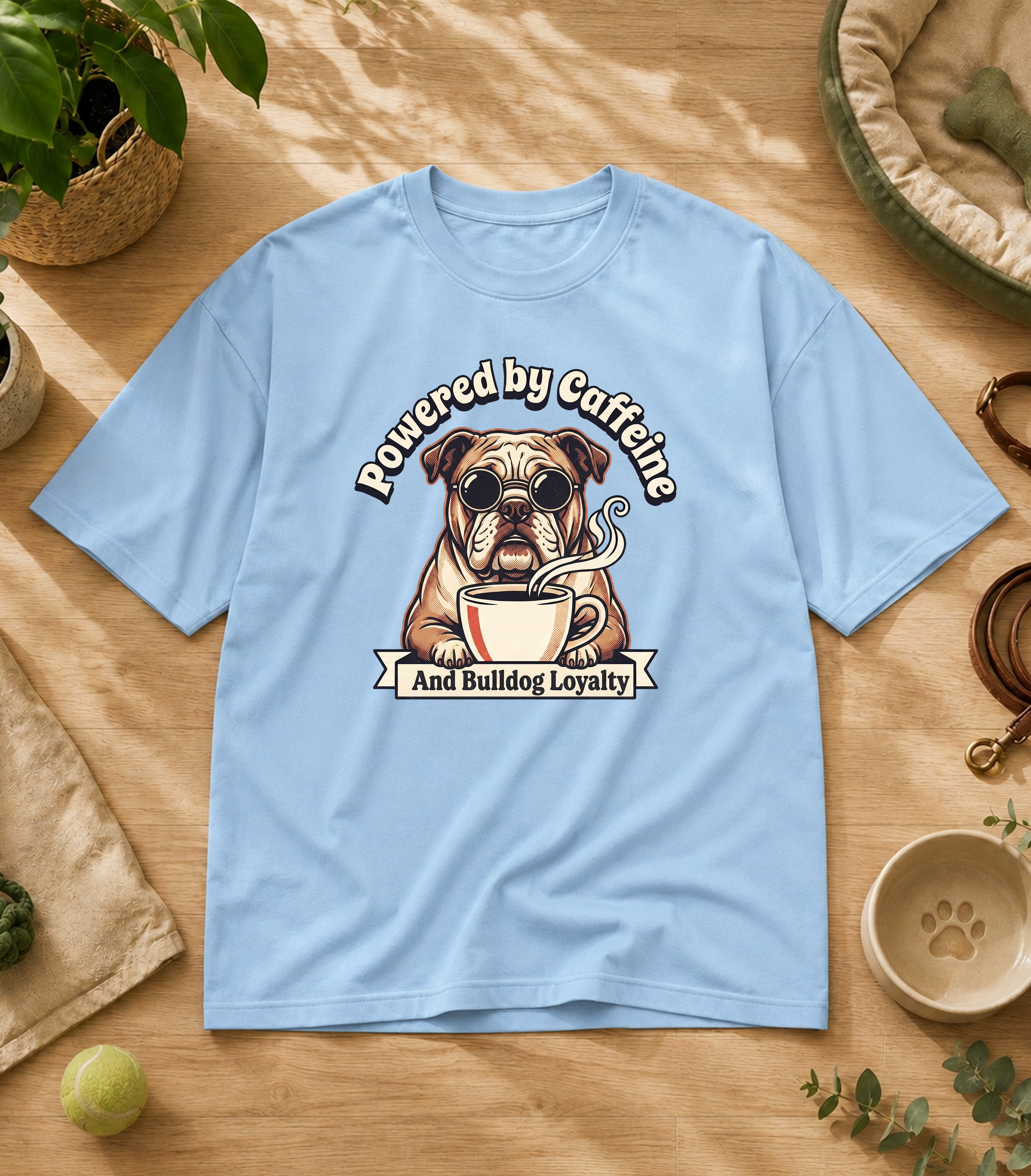 Bulldog Powered By Caffeine T-Shirt