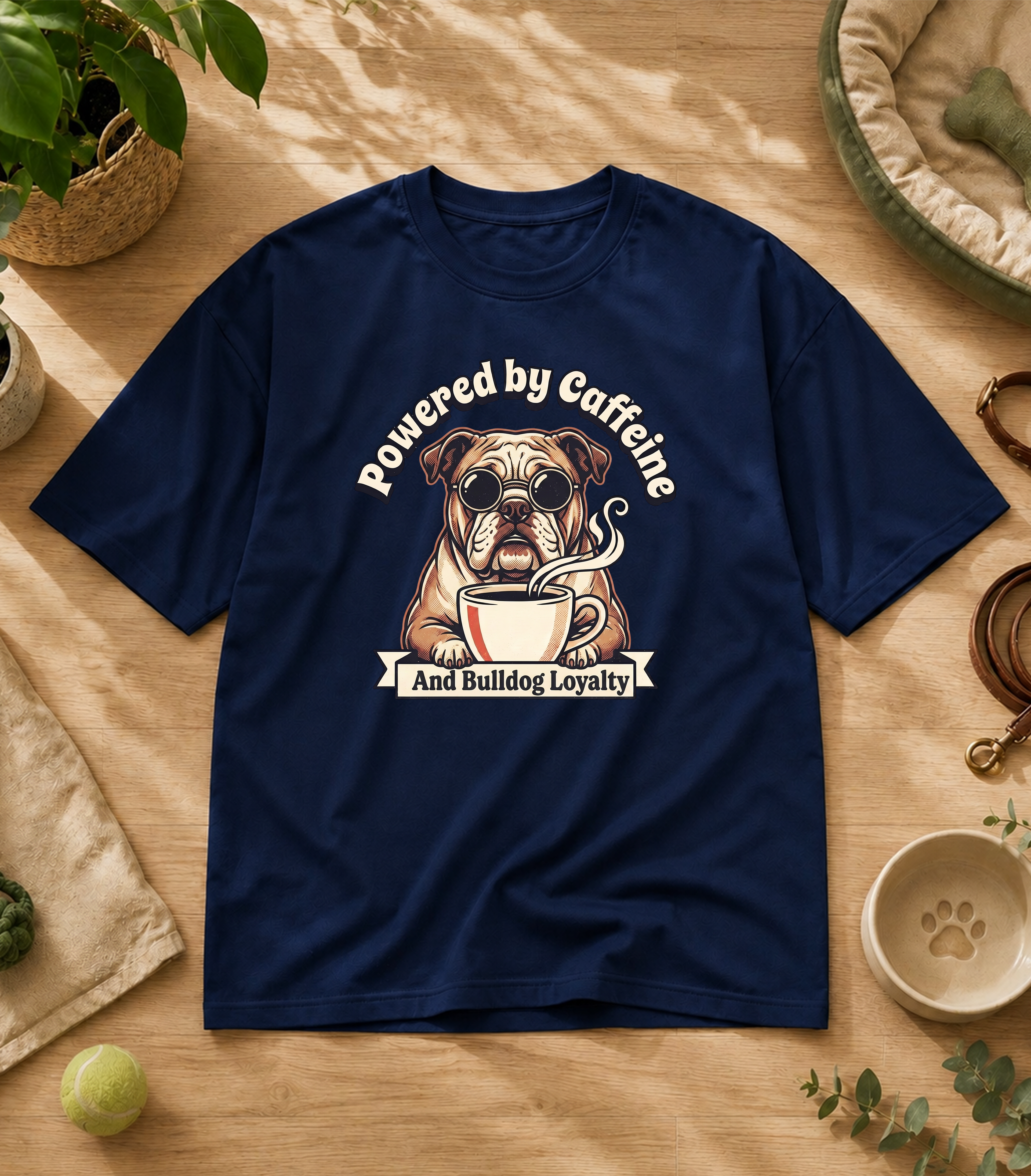 Bulldog Powered By Caffeine T-Shirt