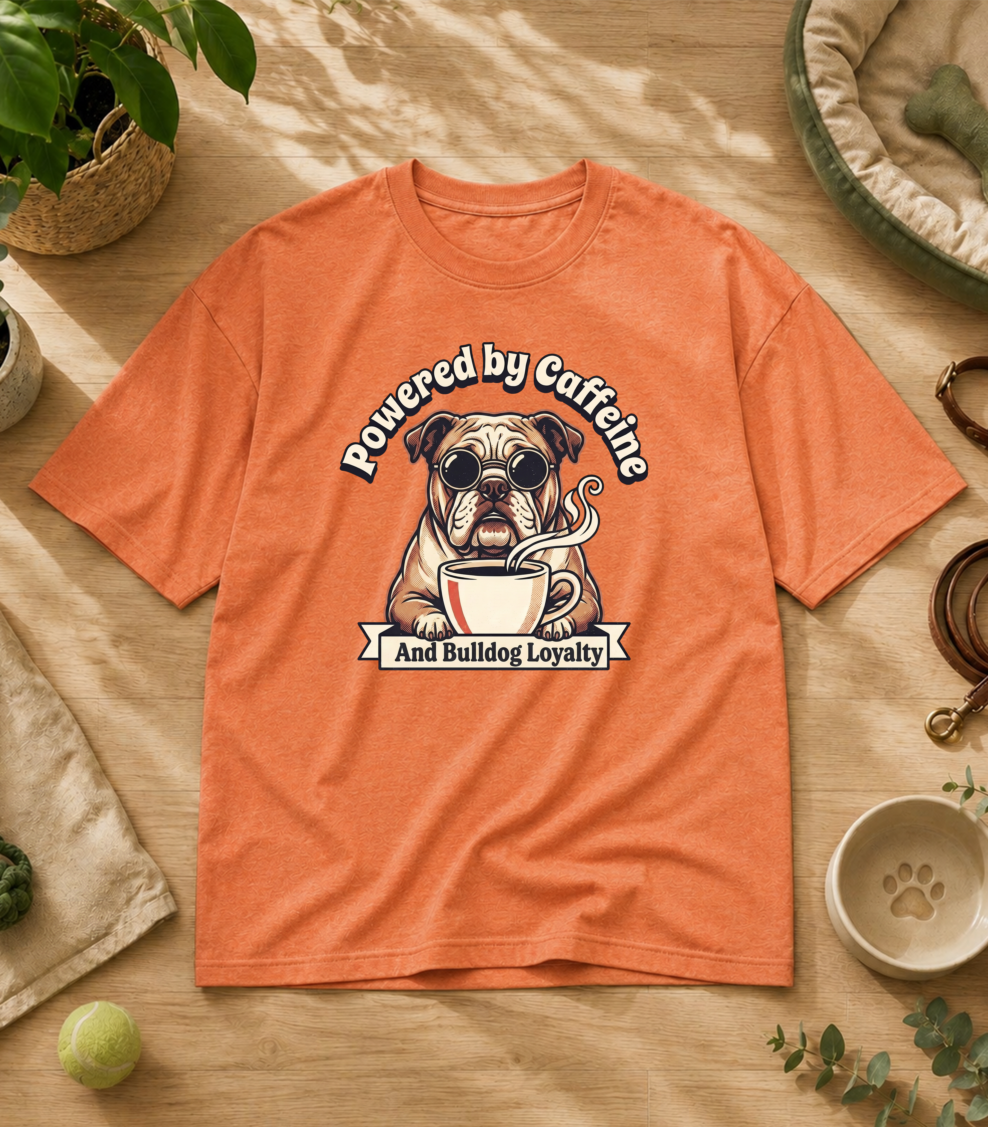 Bulldog Powered By Caffeine T-Shirt