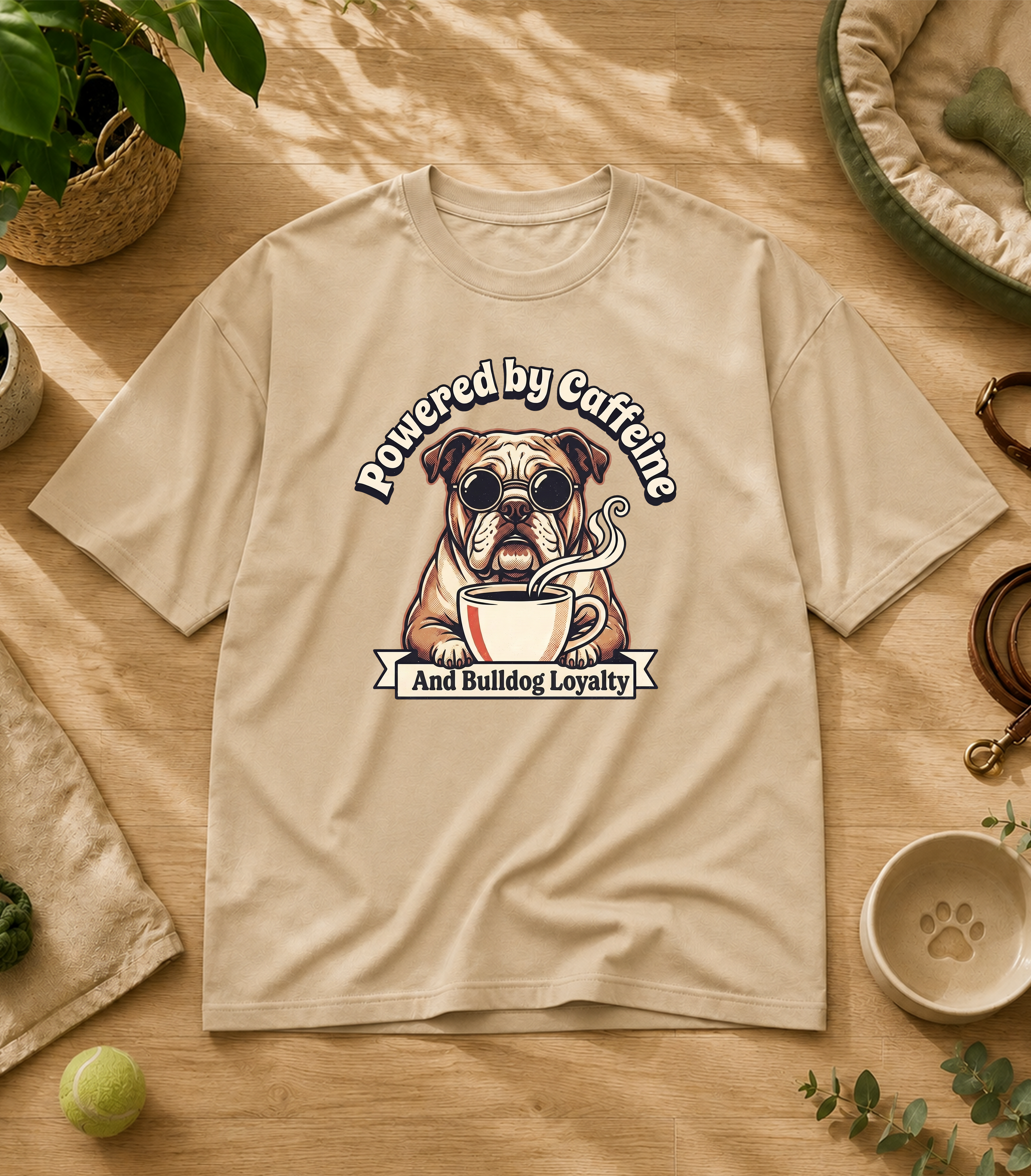 Bulldog Powered By Caffeine T-Shirt