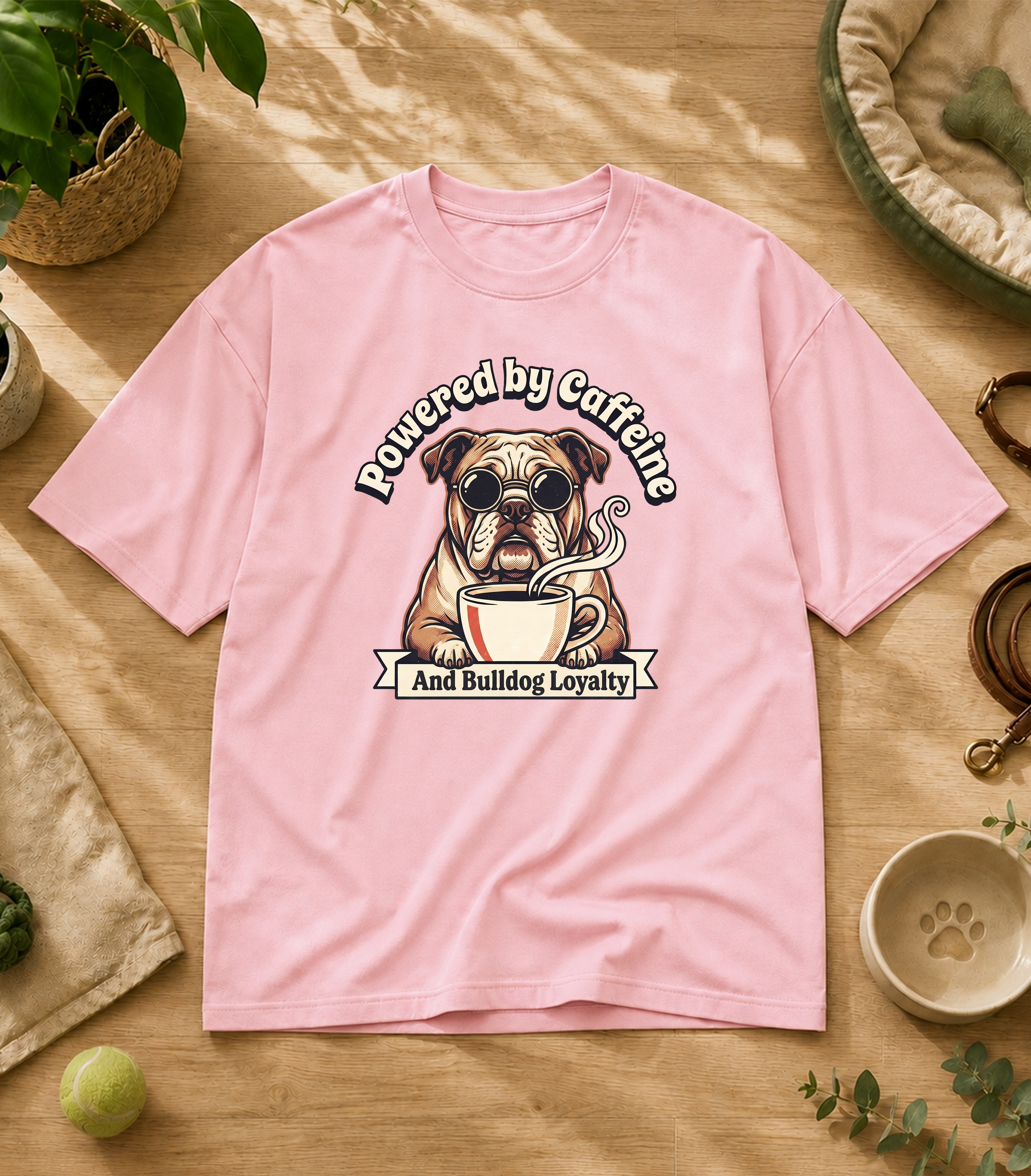 Bulldog Powered By Caffeine T-Shirt