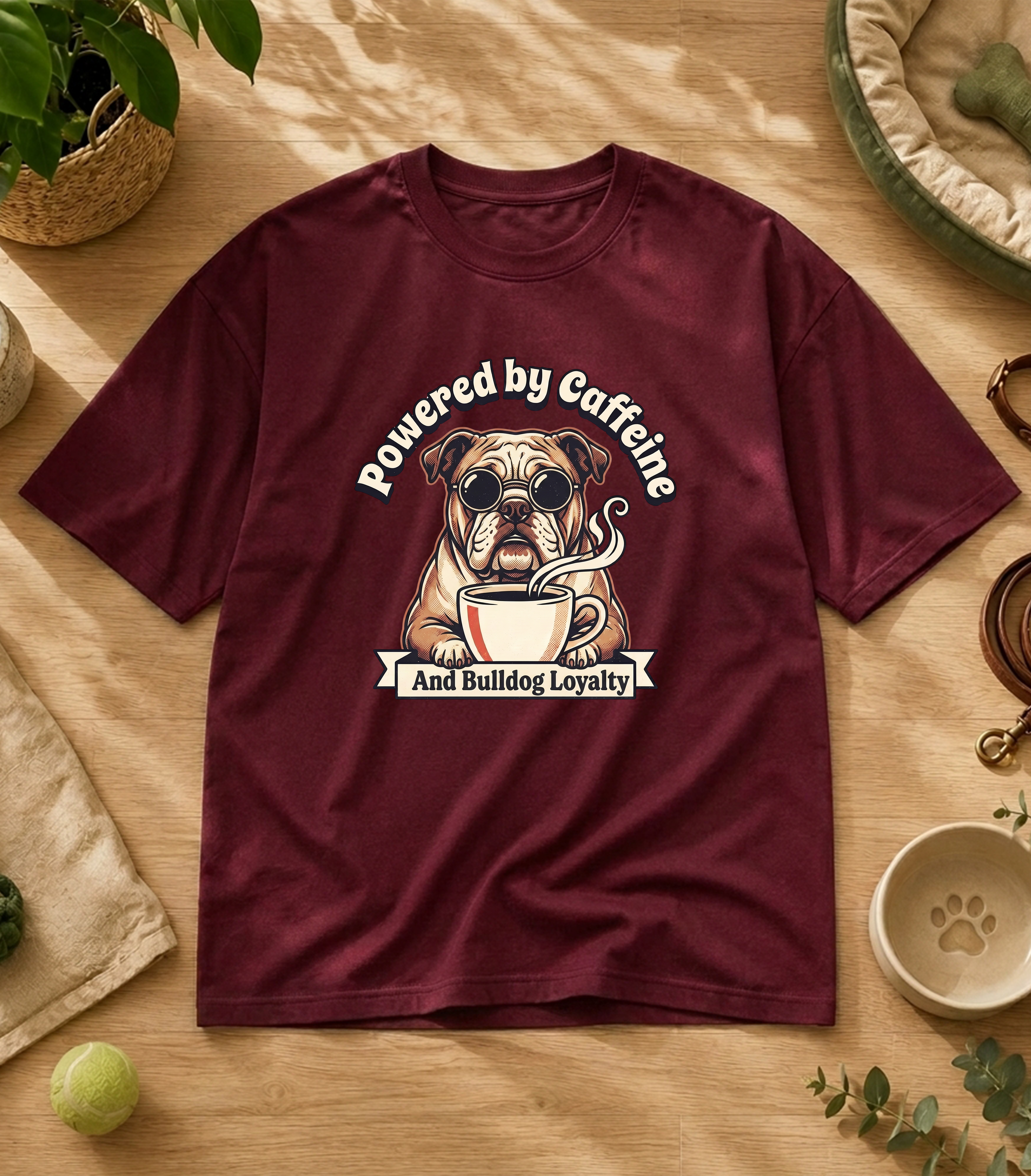 Bulldog Powered By Caffeine T-Shirt