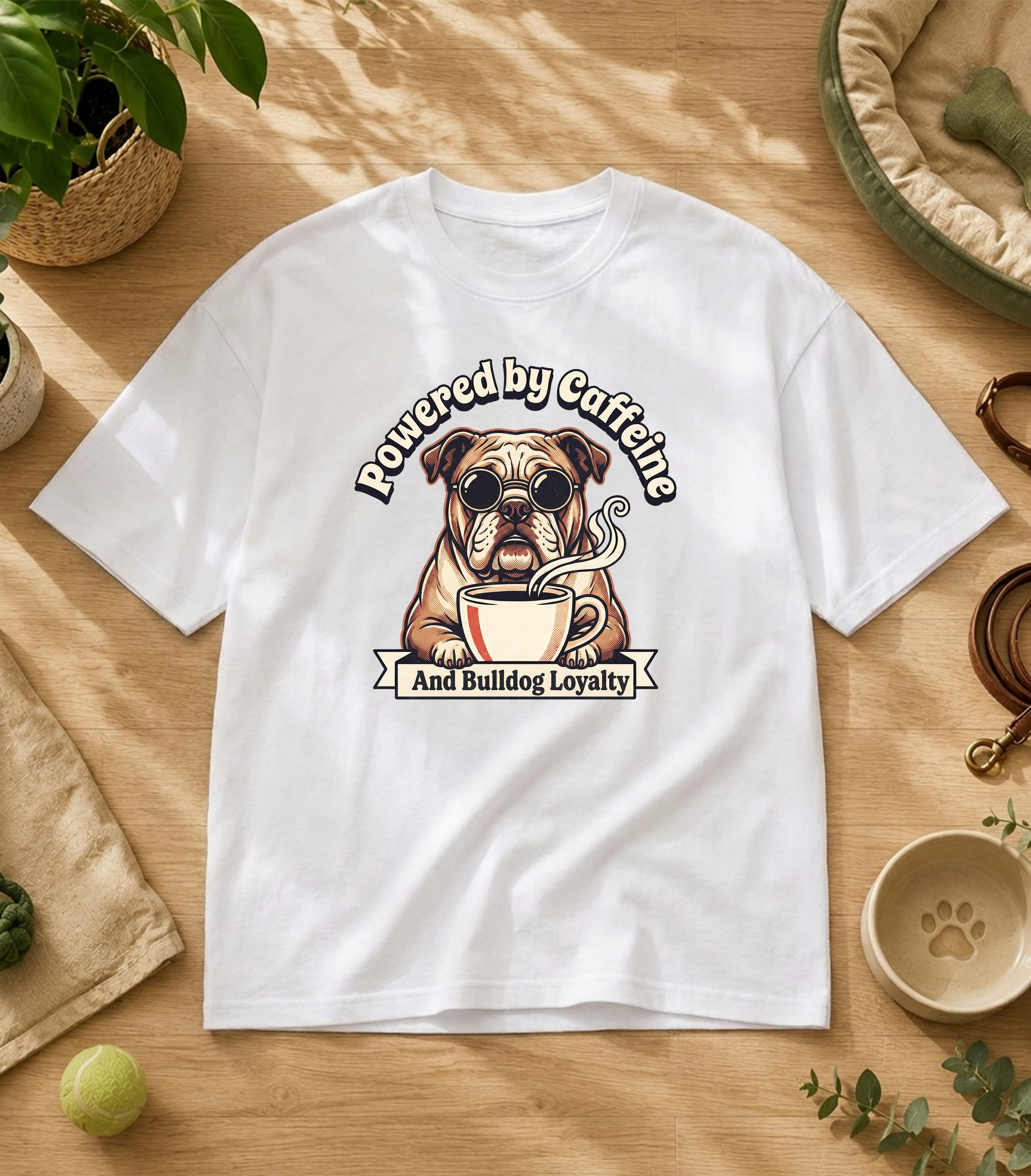 Bulldog Powered By Caffeine T-Shirt