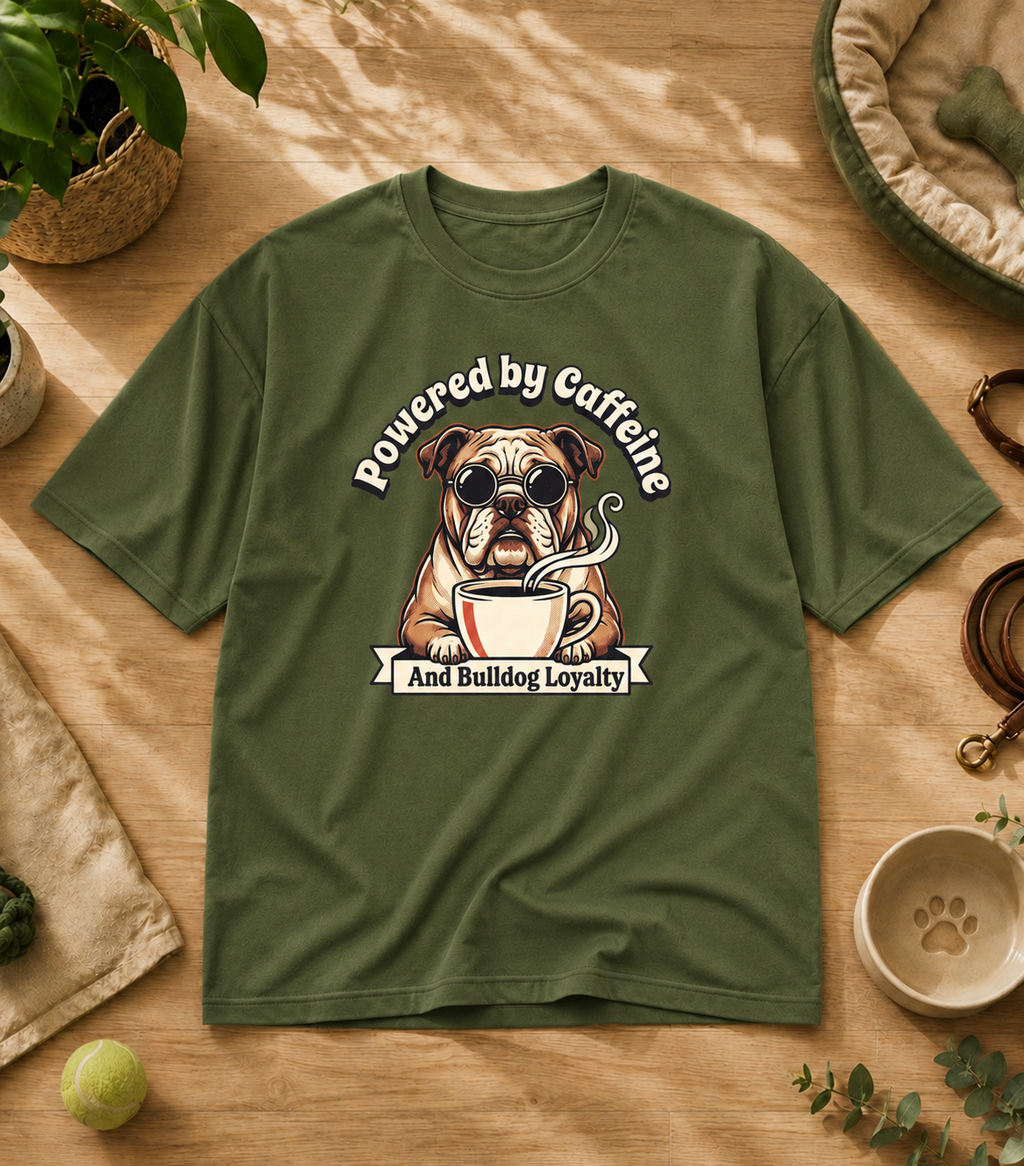 Bulldog Powered By Caffeine T-Shirt