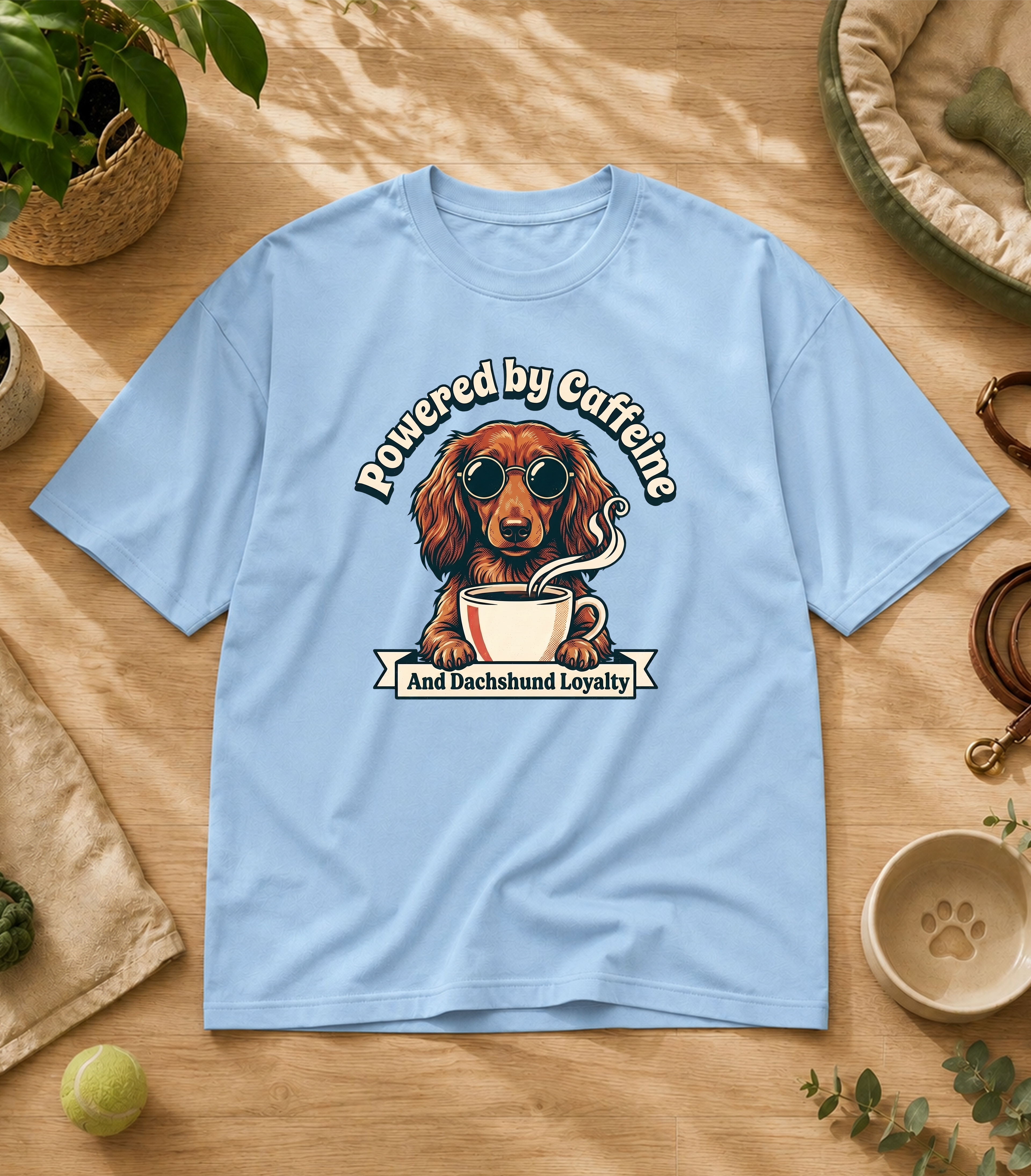 Dachshund Powered By Caffeine T-Shirt
