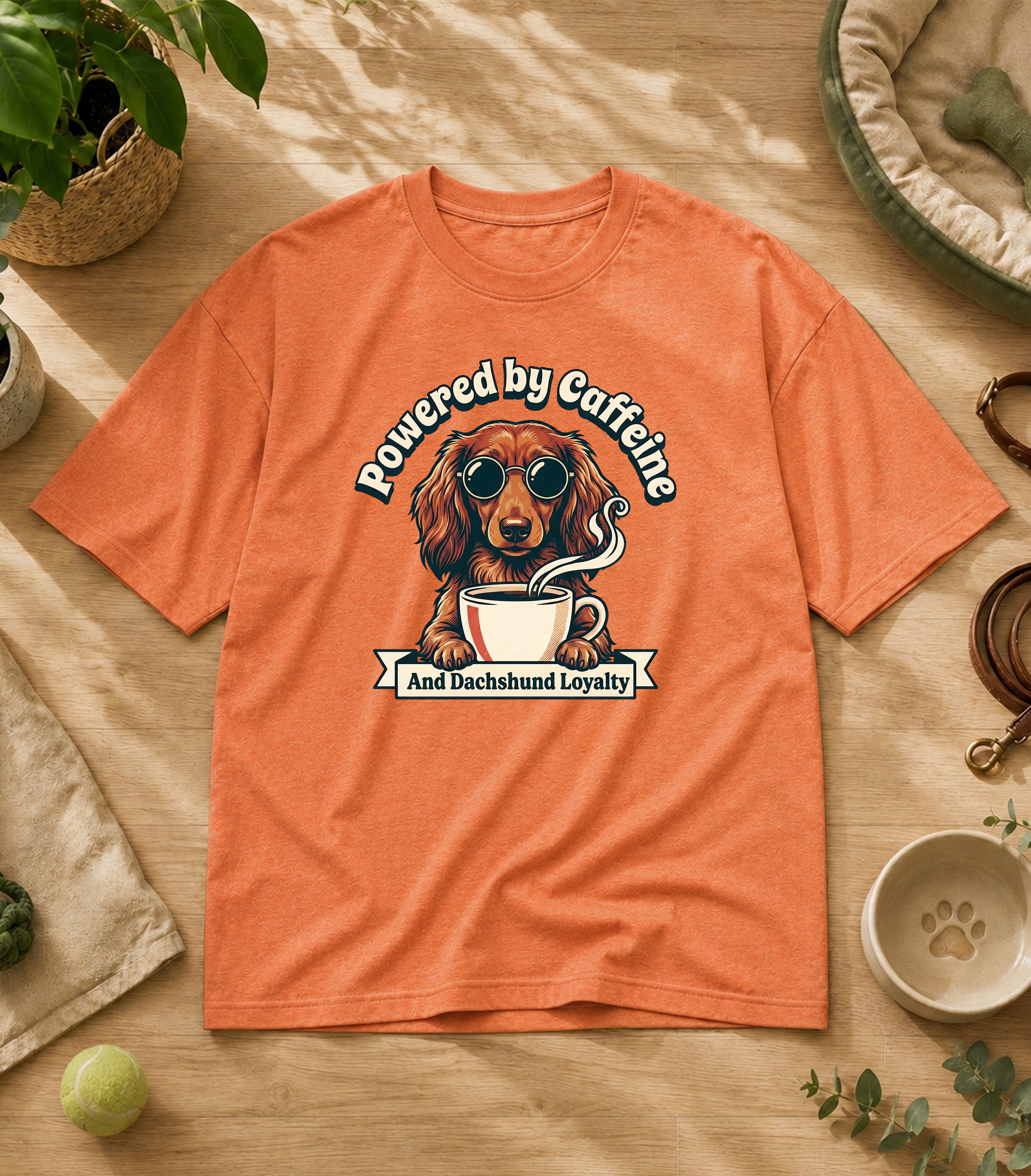 Dachshund Powered By Caffeine T-Shirt