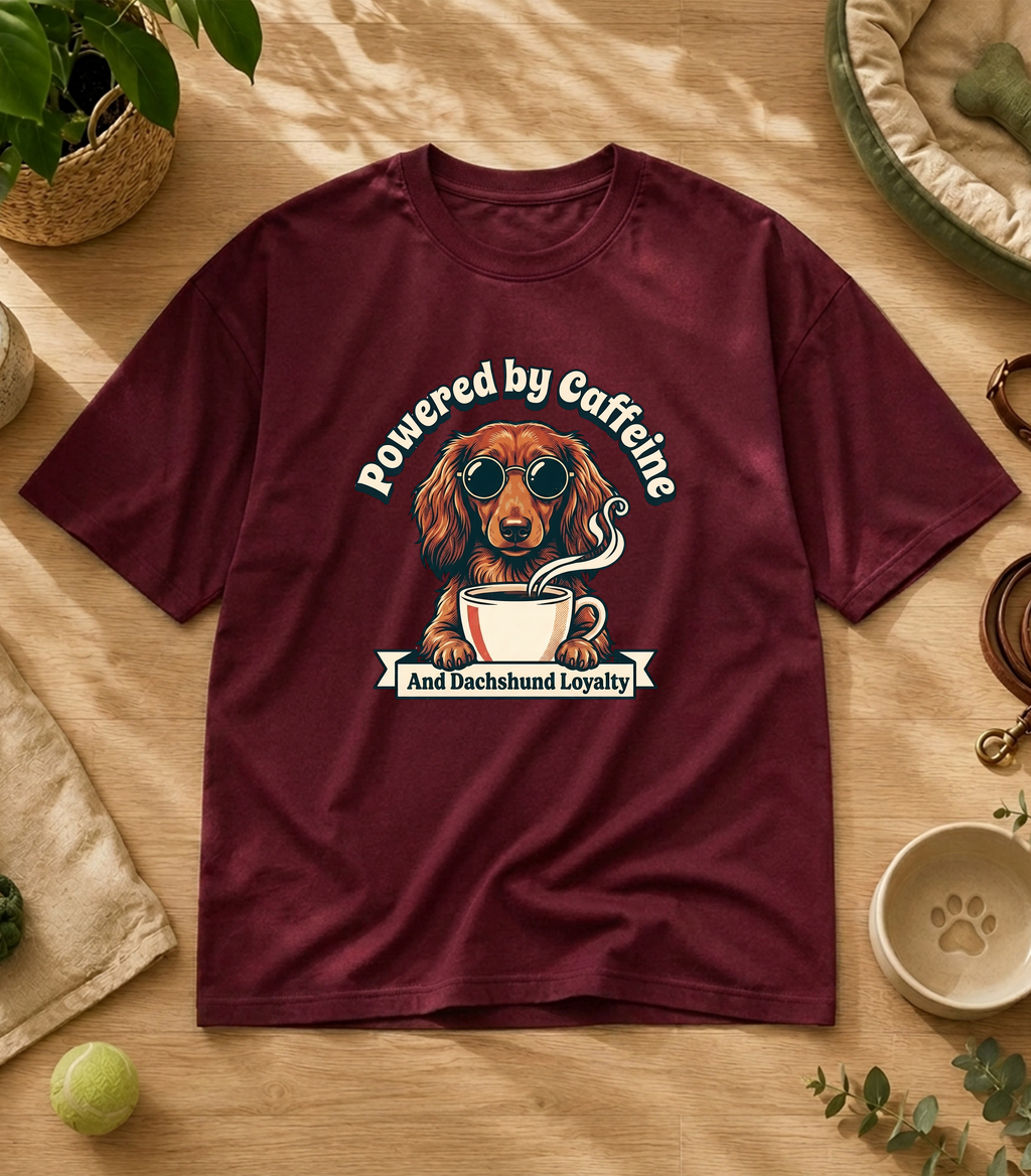 Dachshund Powered By Caffeine T-Shirt