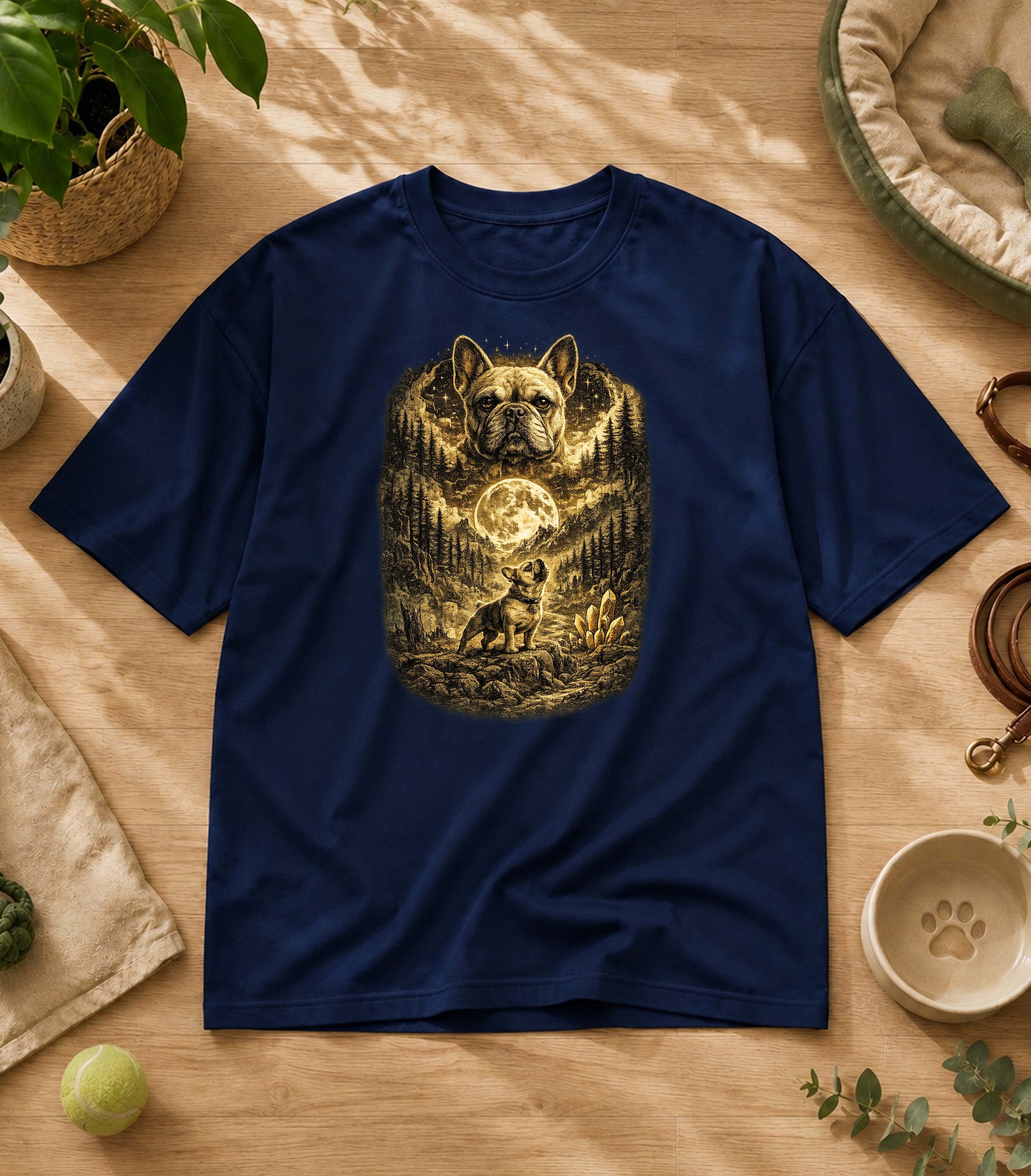 French bulldog Howling Moon T-Shirt