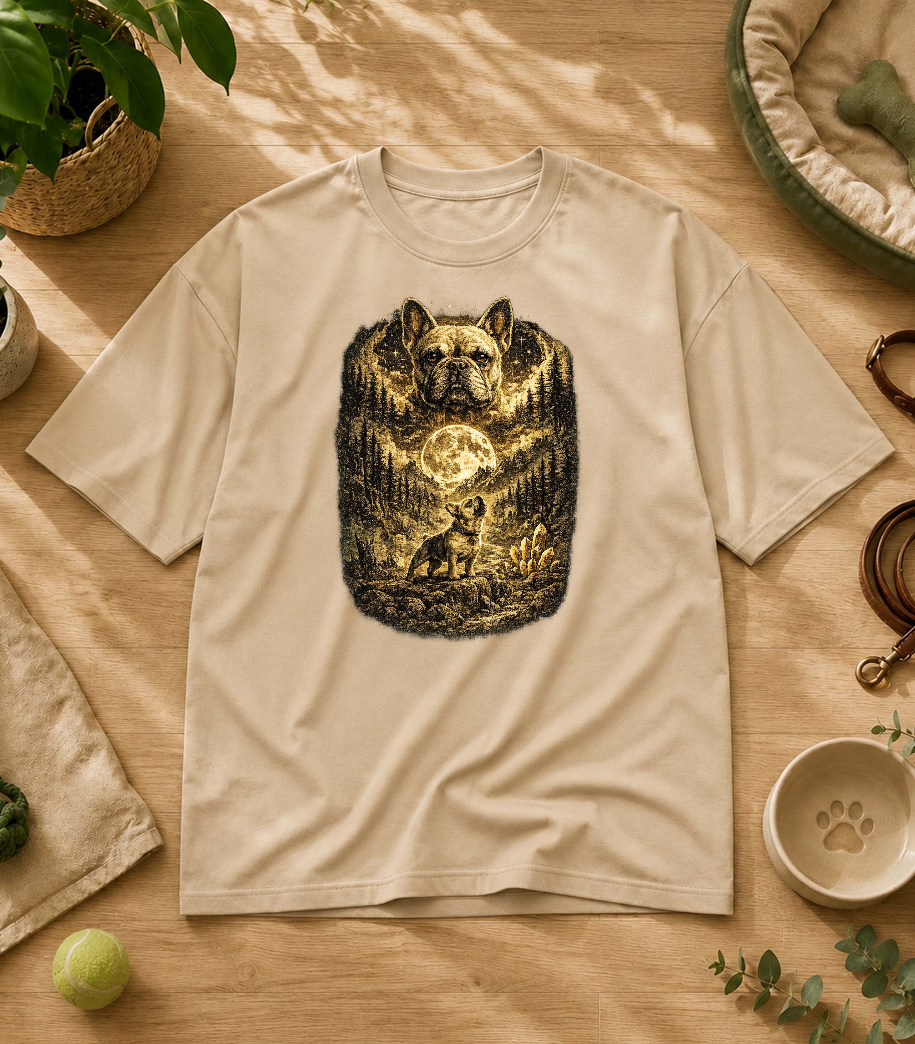 French bulldog Howling Moon T-Shirt