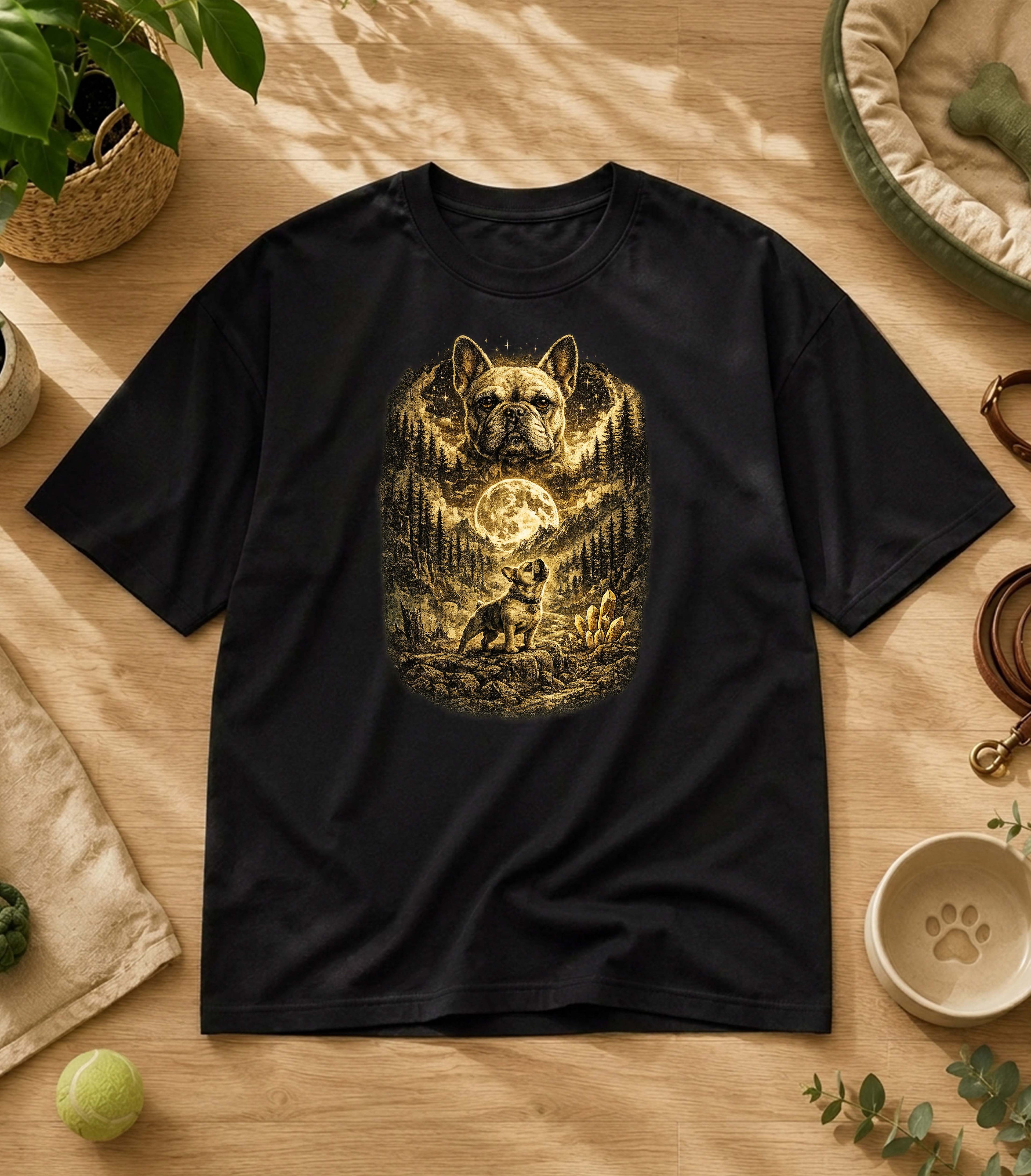 French bulldog Howling Moon T-Shirt
