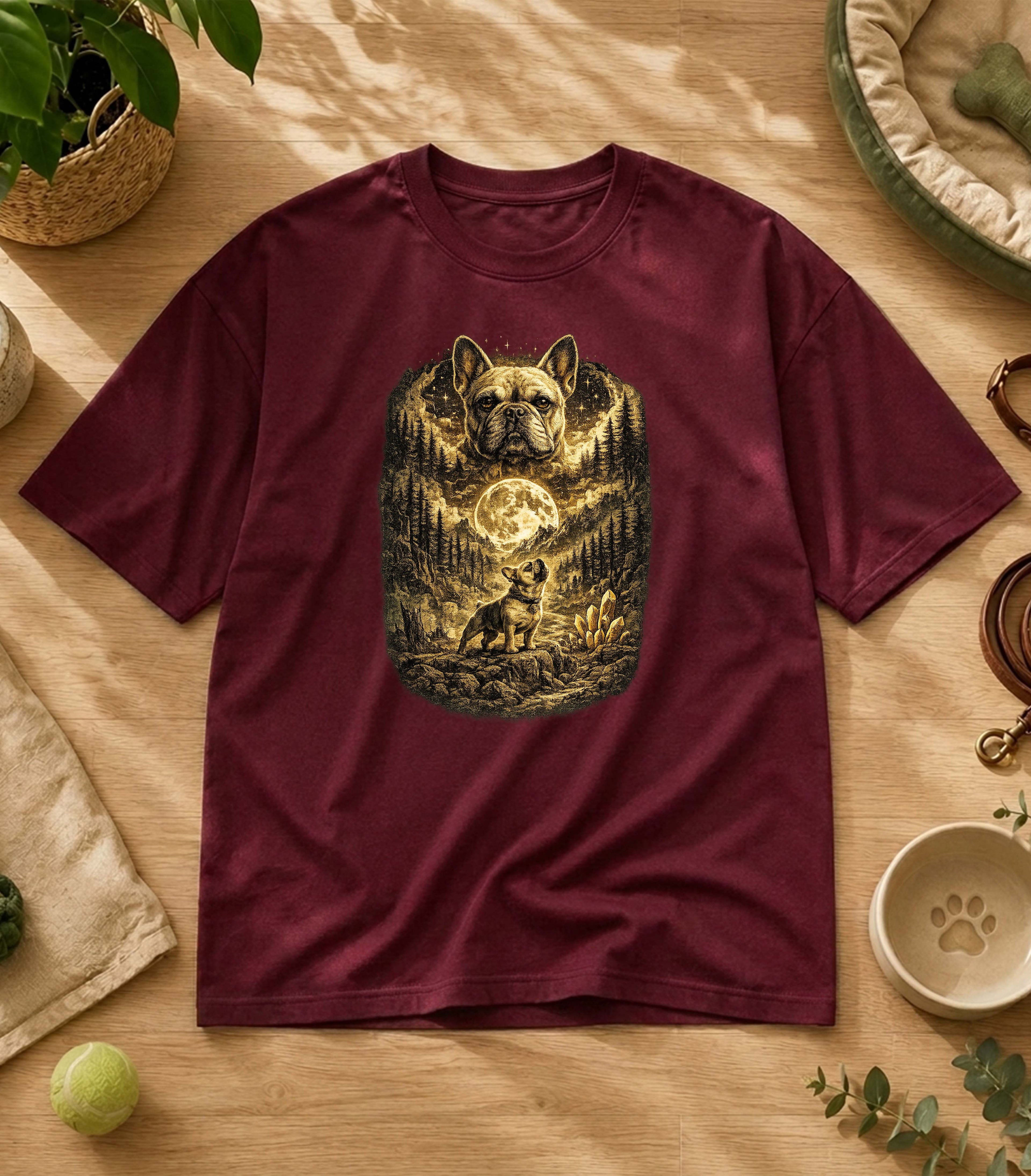 French bulldog Howling Moon T-Shirt