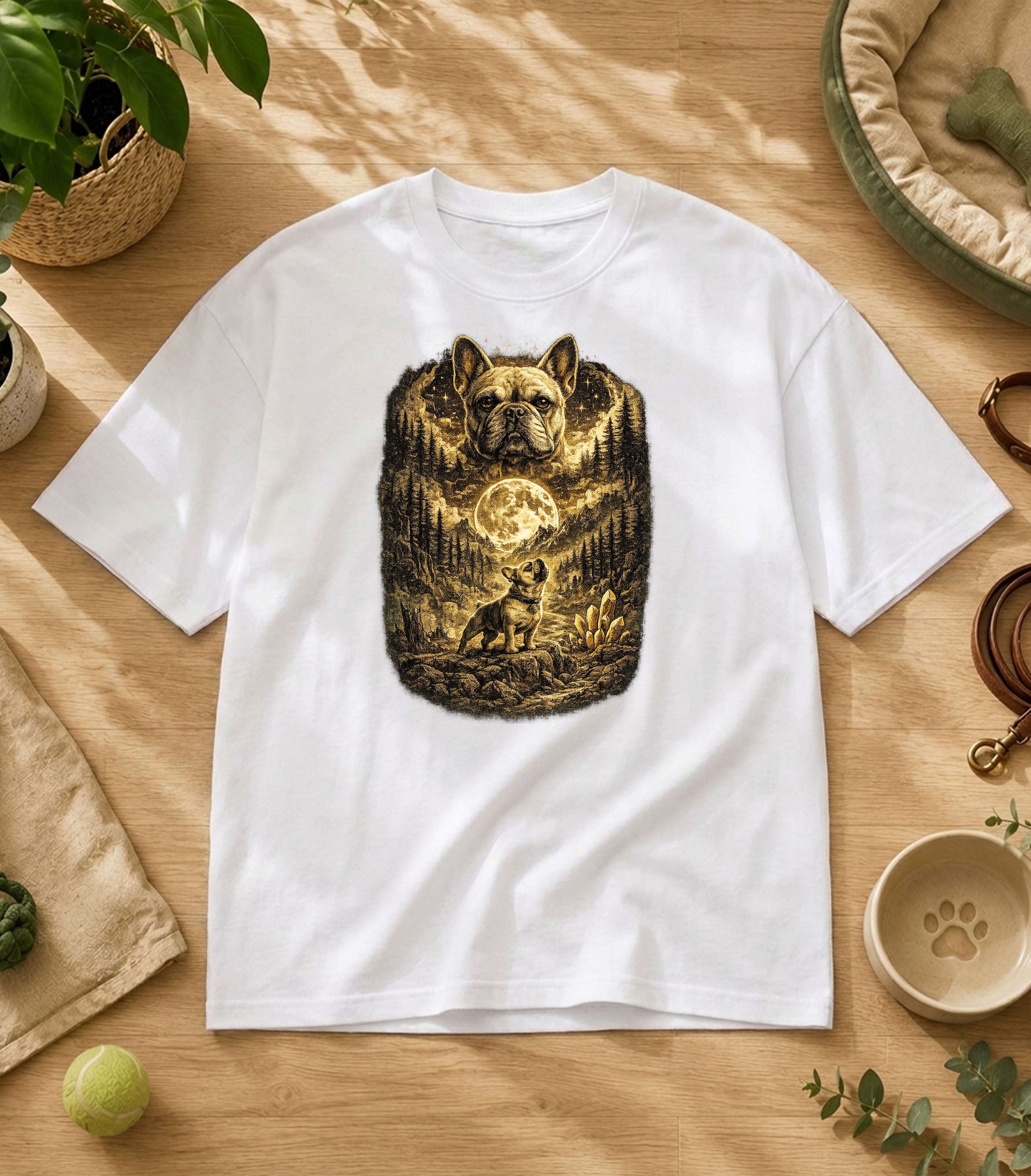 French bulldog Howling Moon T-Shirt