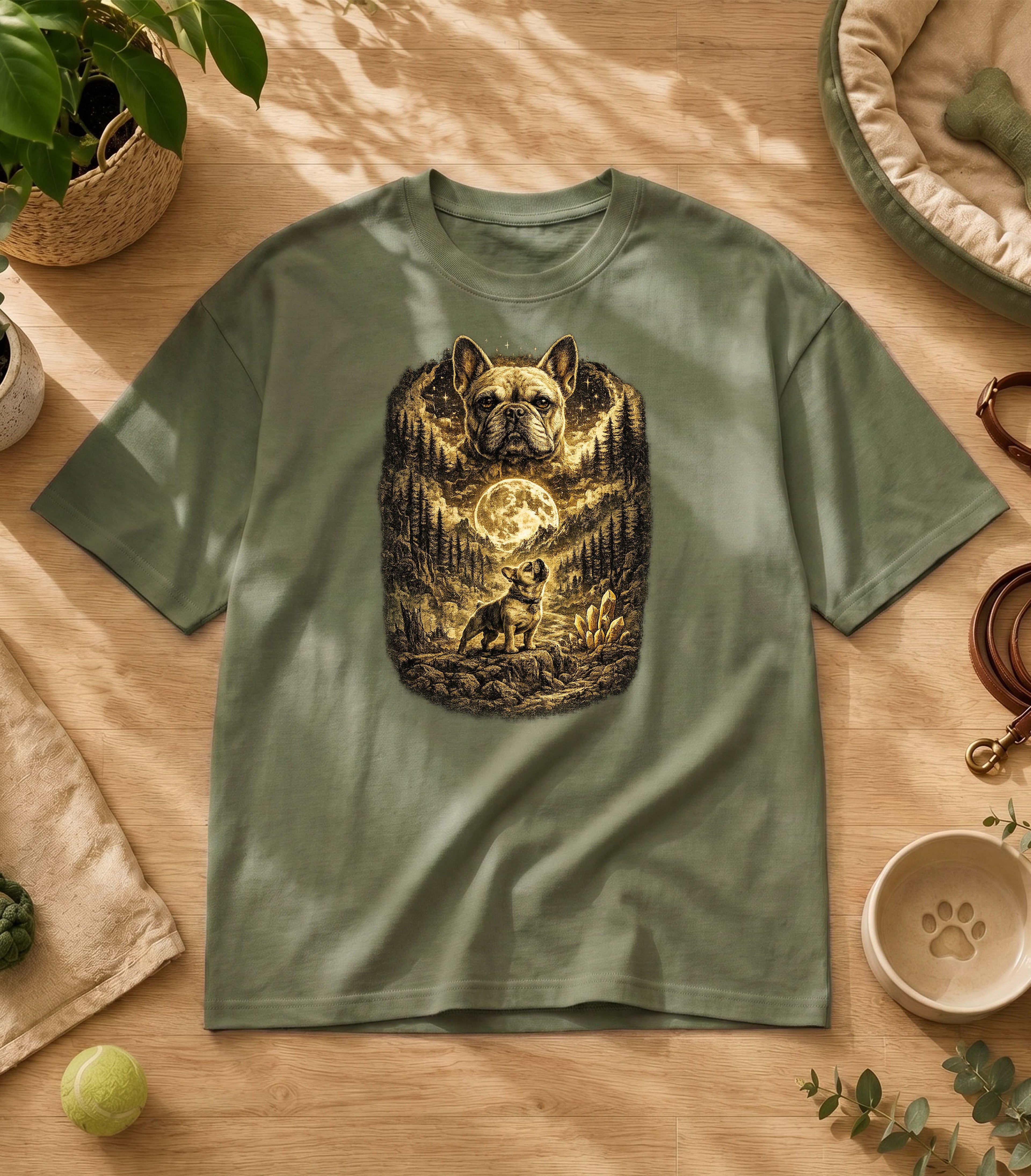 French bulldog Howling Moon T-Shirt