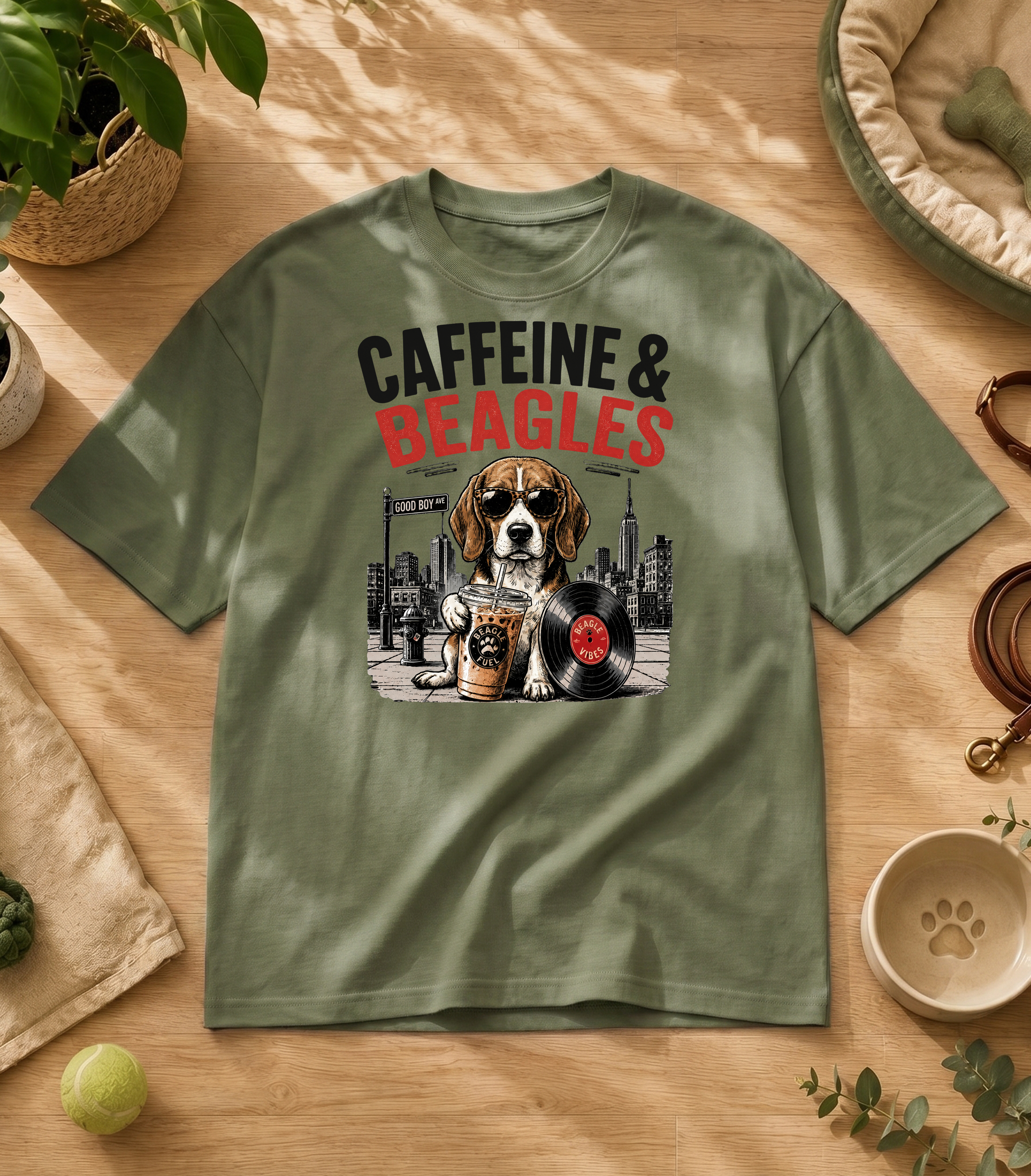 Funny Beagle Iced Coffee T-Shirt