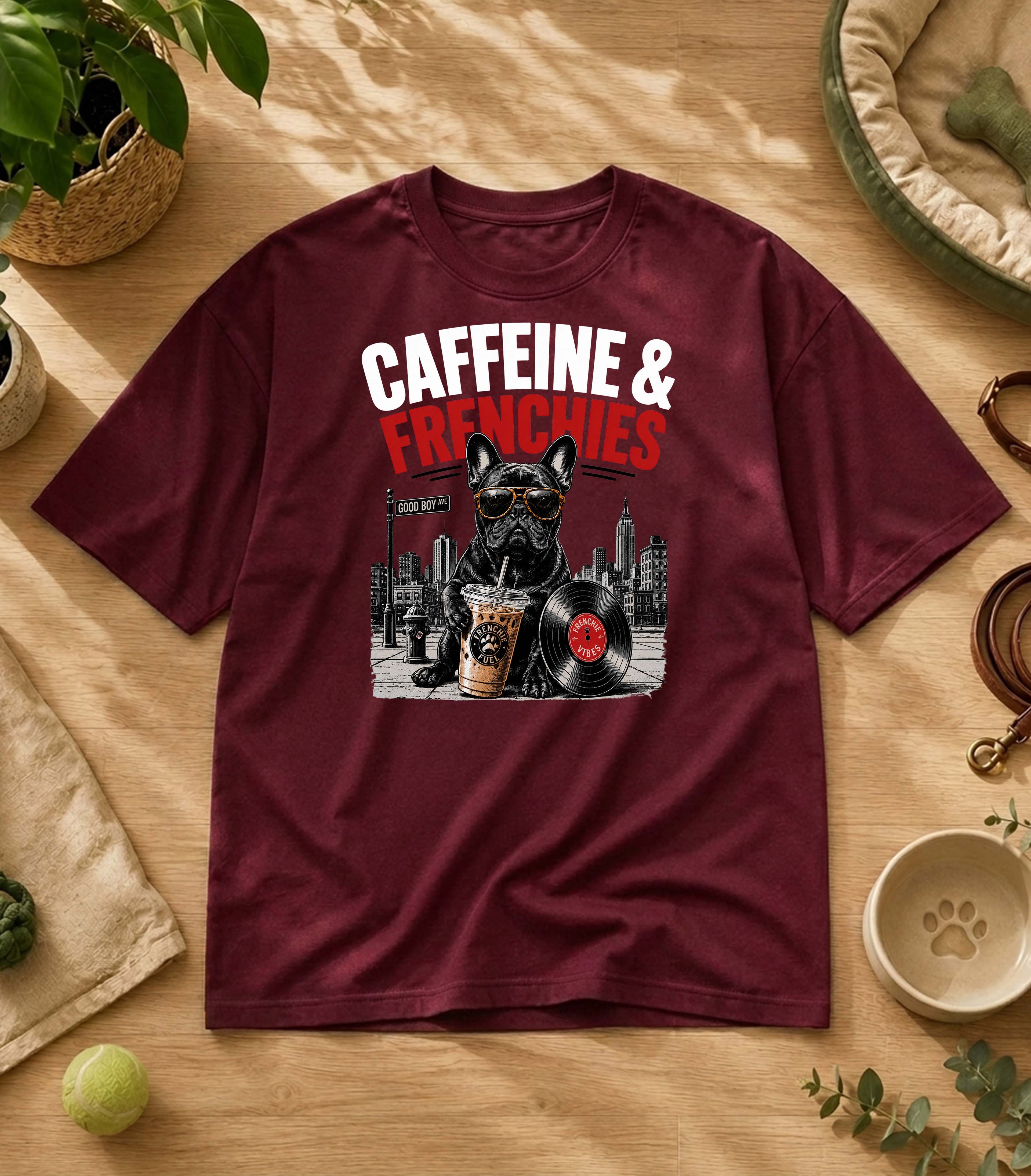French Bulldog Iced Coffee T-Shirtl