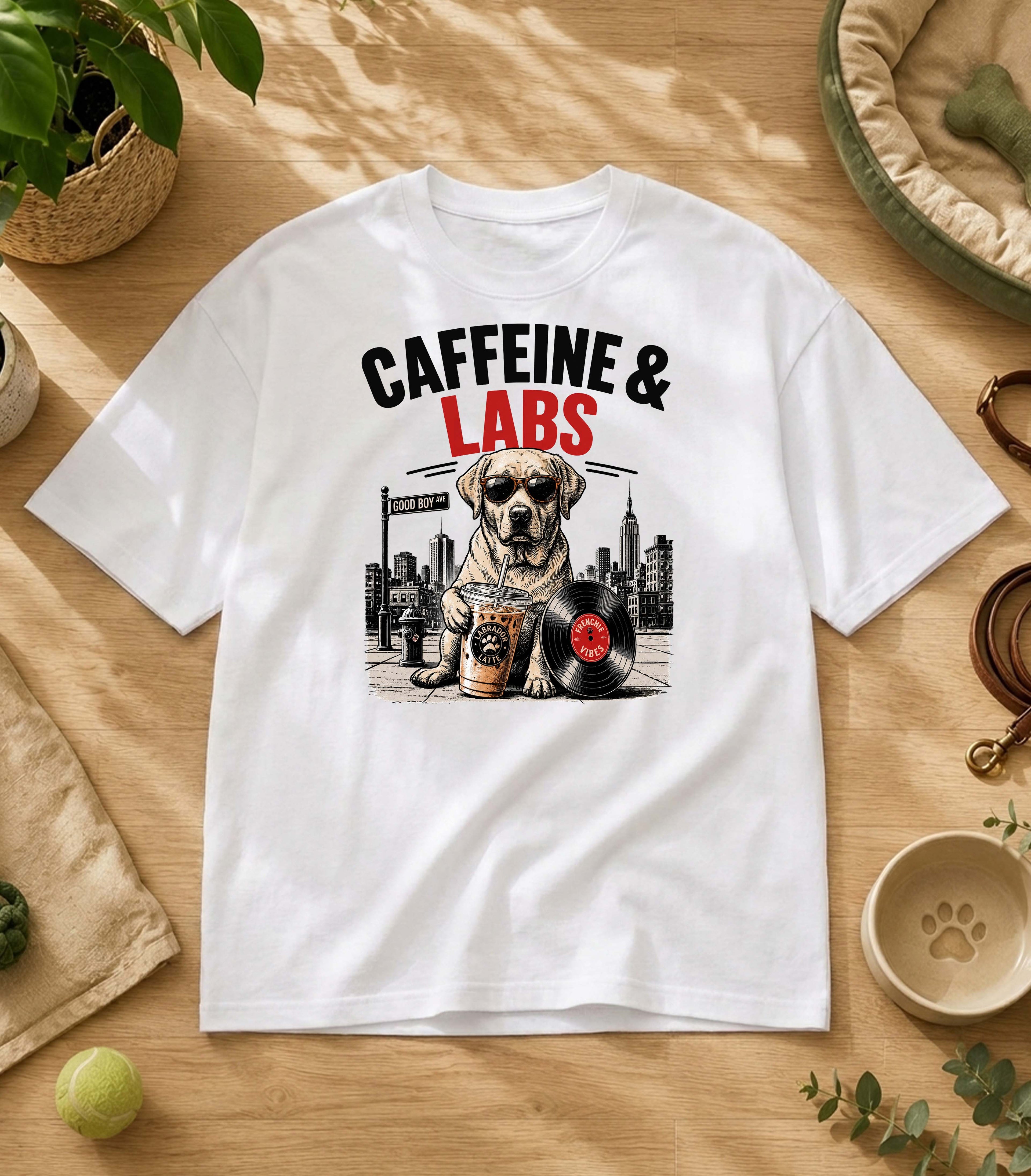 Funny Labrador  Iced Coffee T-Shirt