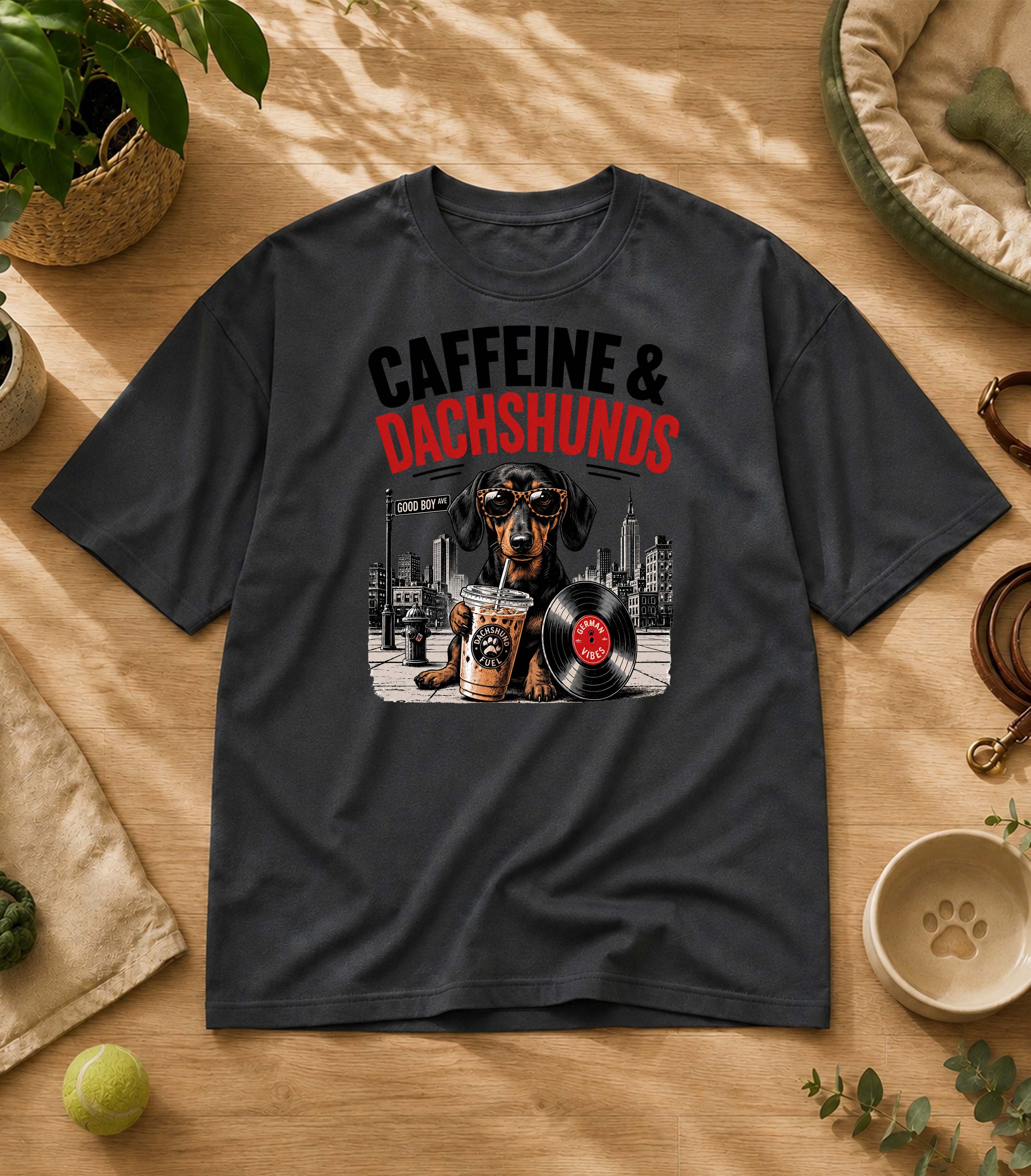Funny Dachshund Iced Coffee T-Shirt