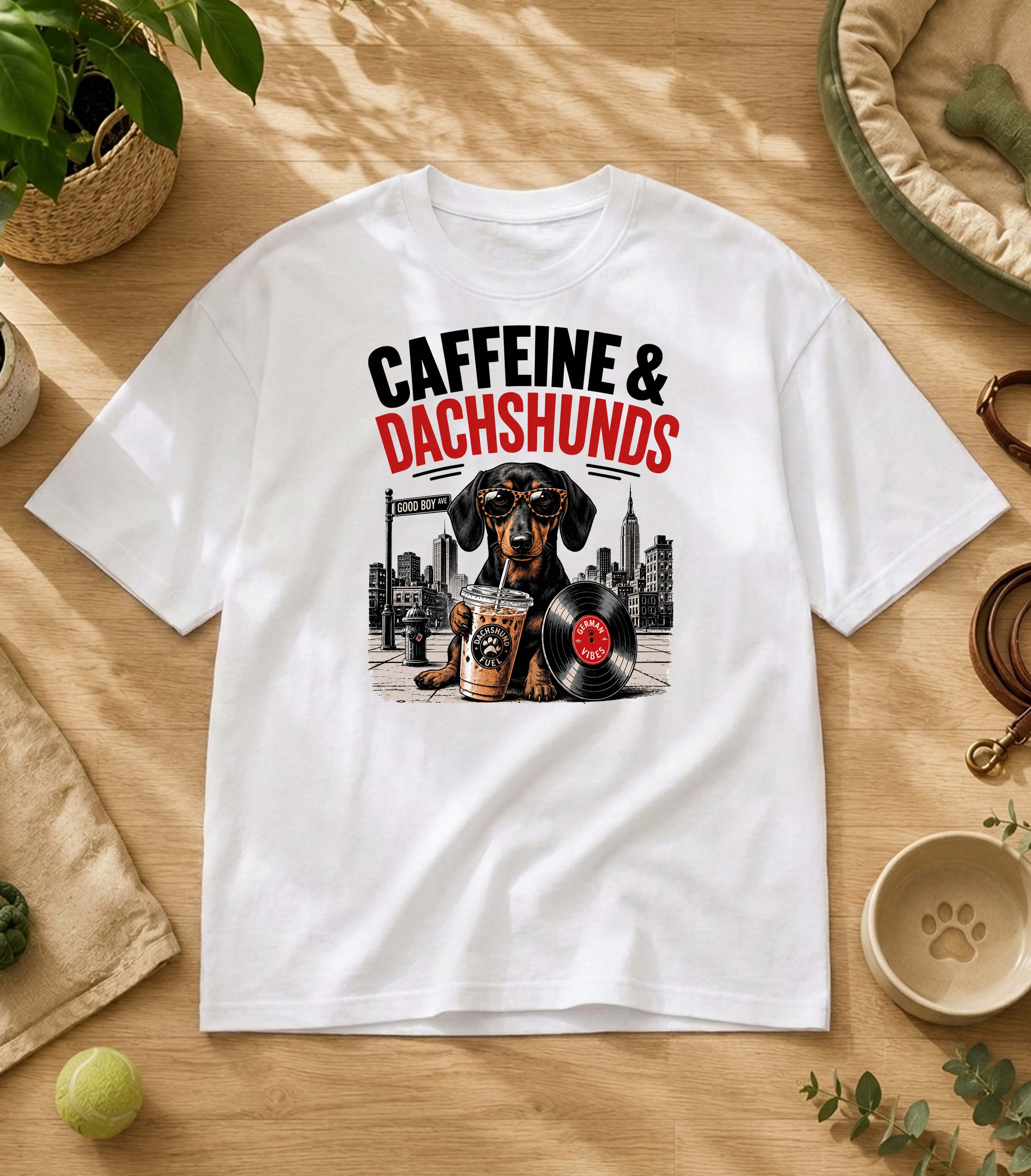 Funny Dachshund Iced Coffee T-Shirt