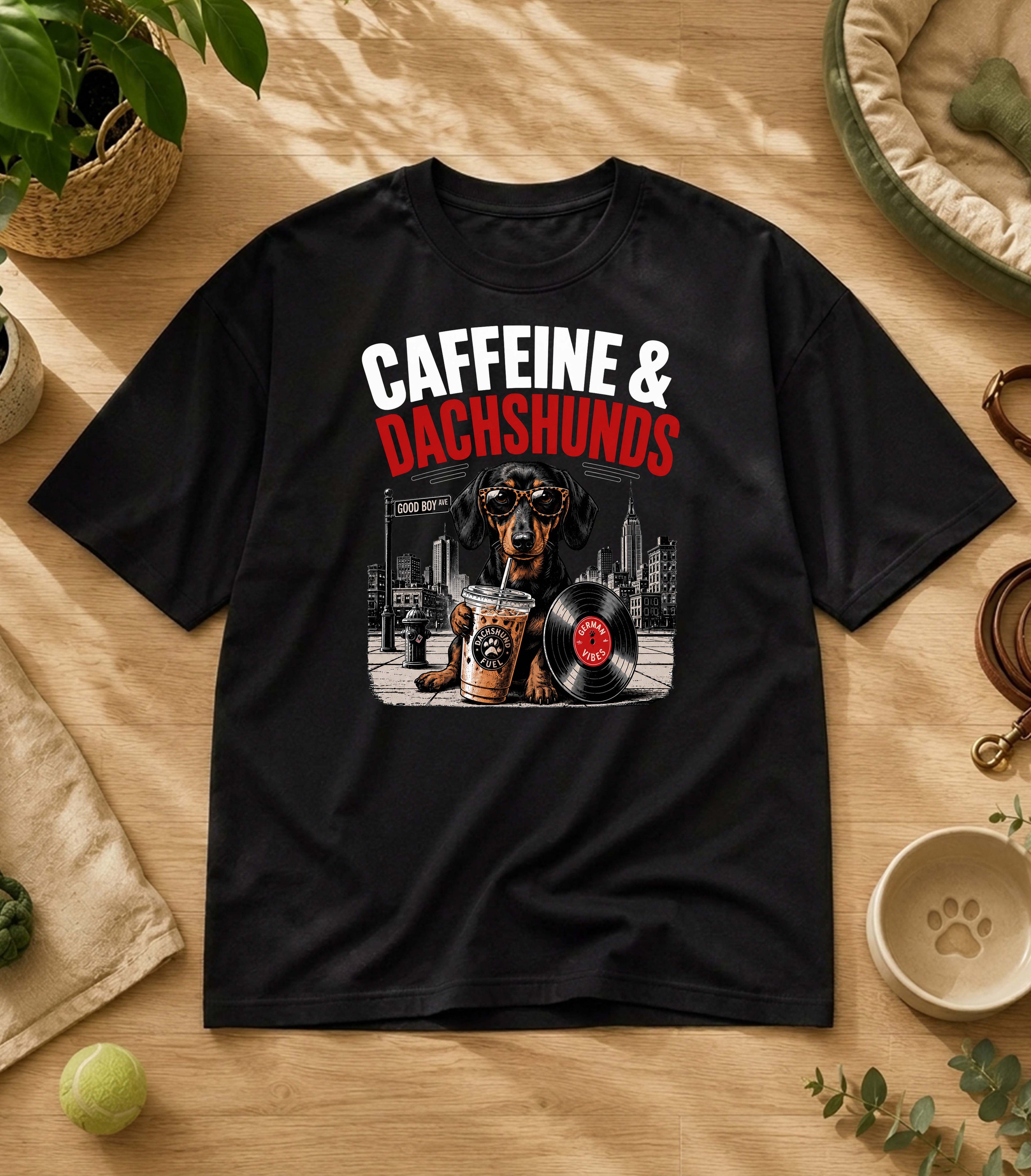 Funny Dachshund Iced Coffee T-Shirt