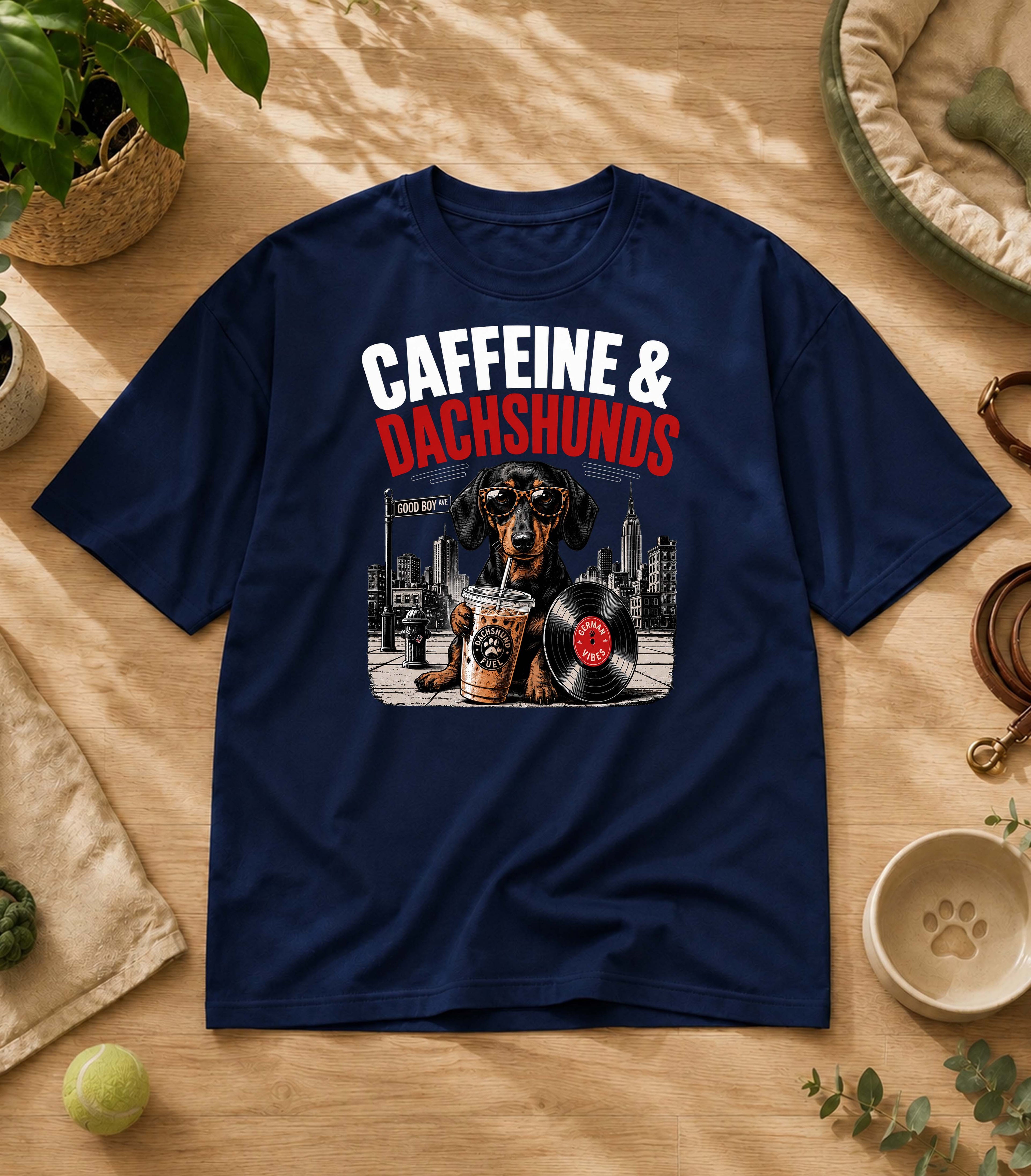 Funny Dachshund Iced Coffee T-Shirt