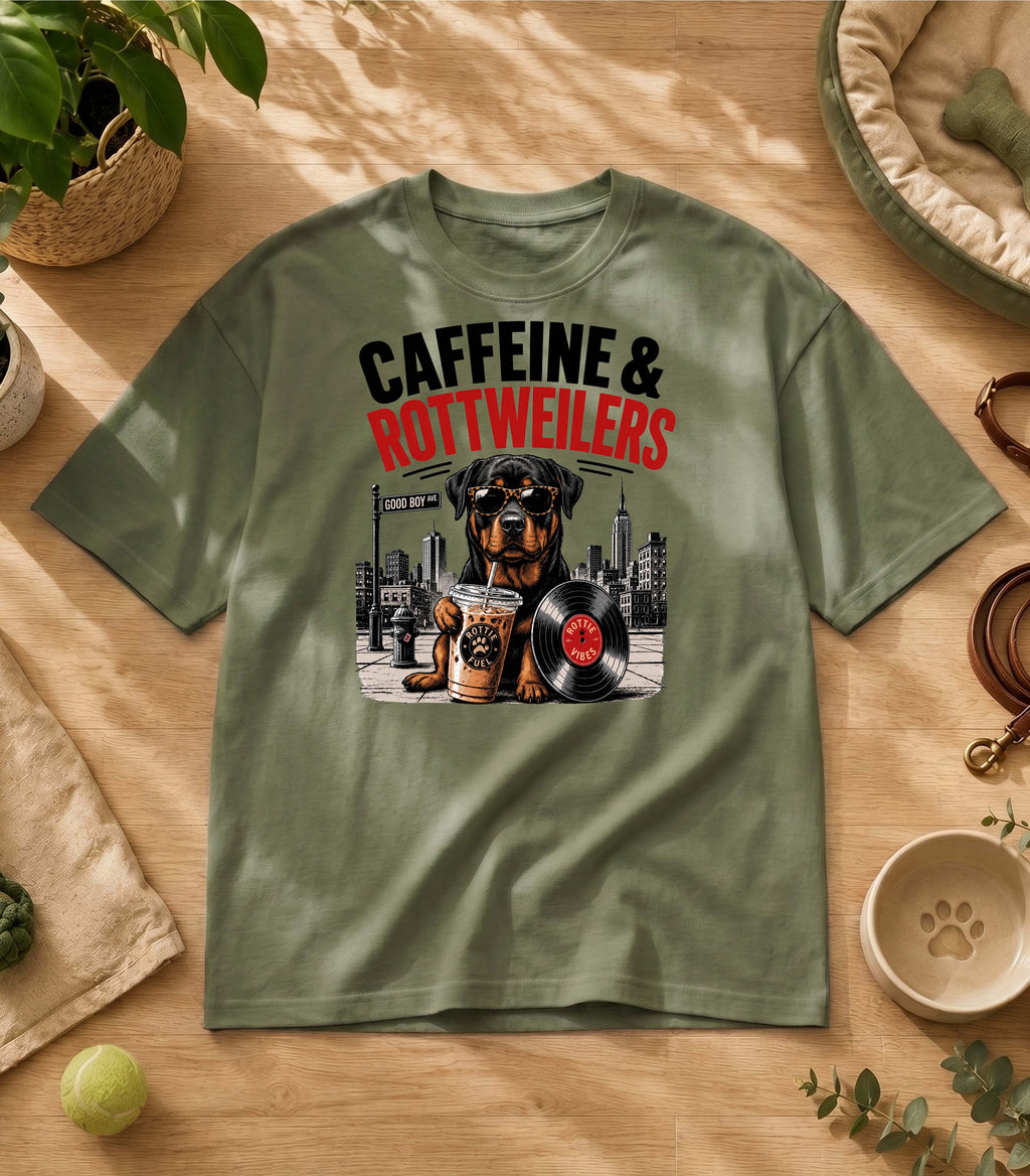 Funny Rottweiler  Iced Coffee T-Shirt