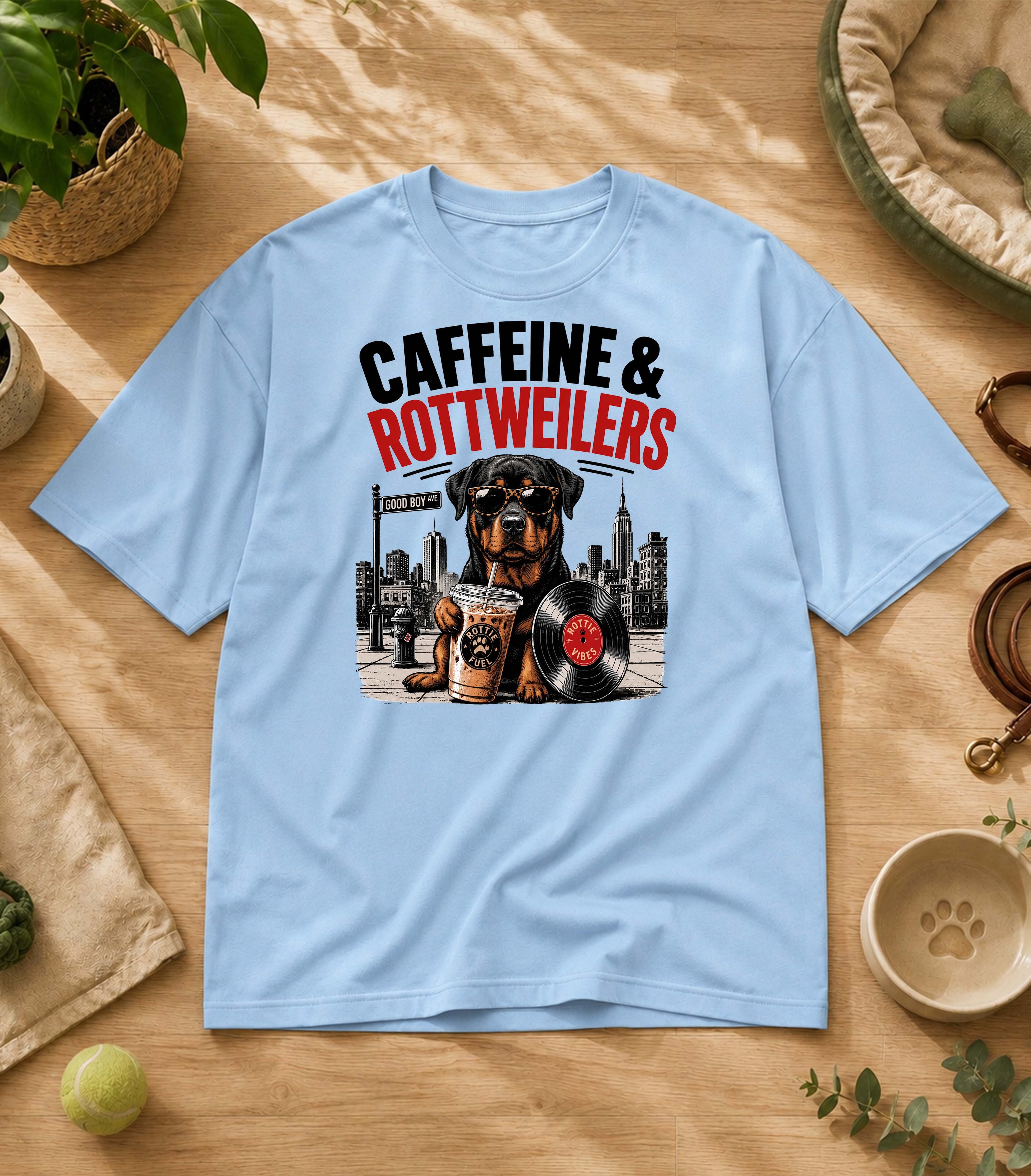 Funny Rottweiler  Iced Coffee T-Shirt