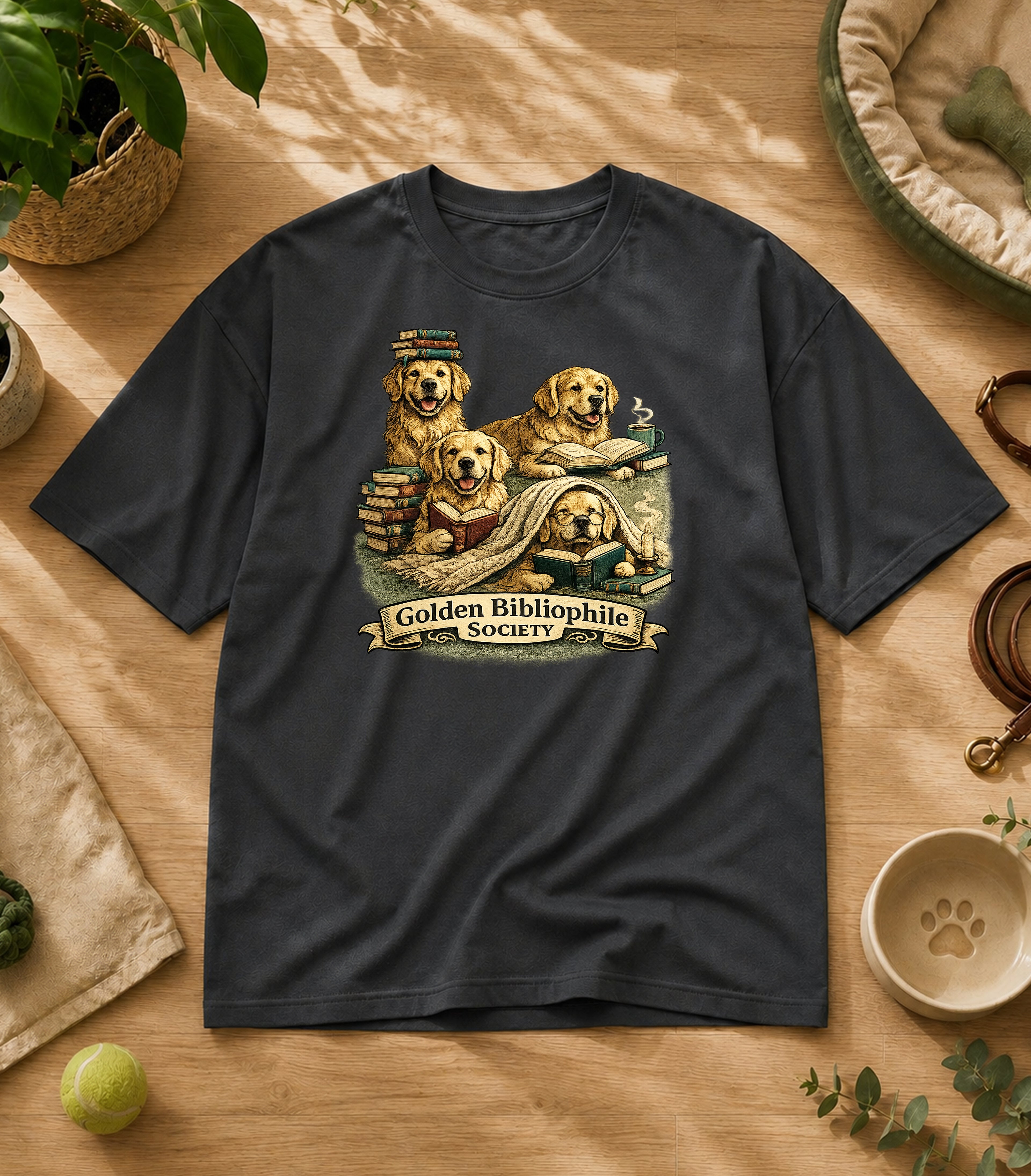 Golden retriever Reading Society  T-Shirt