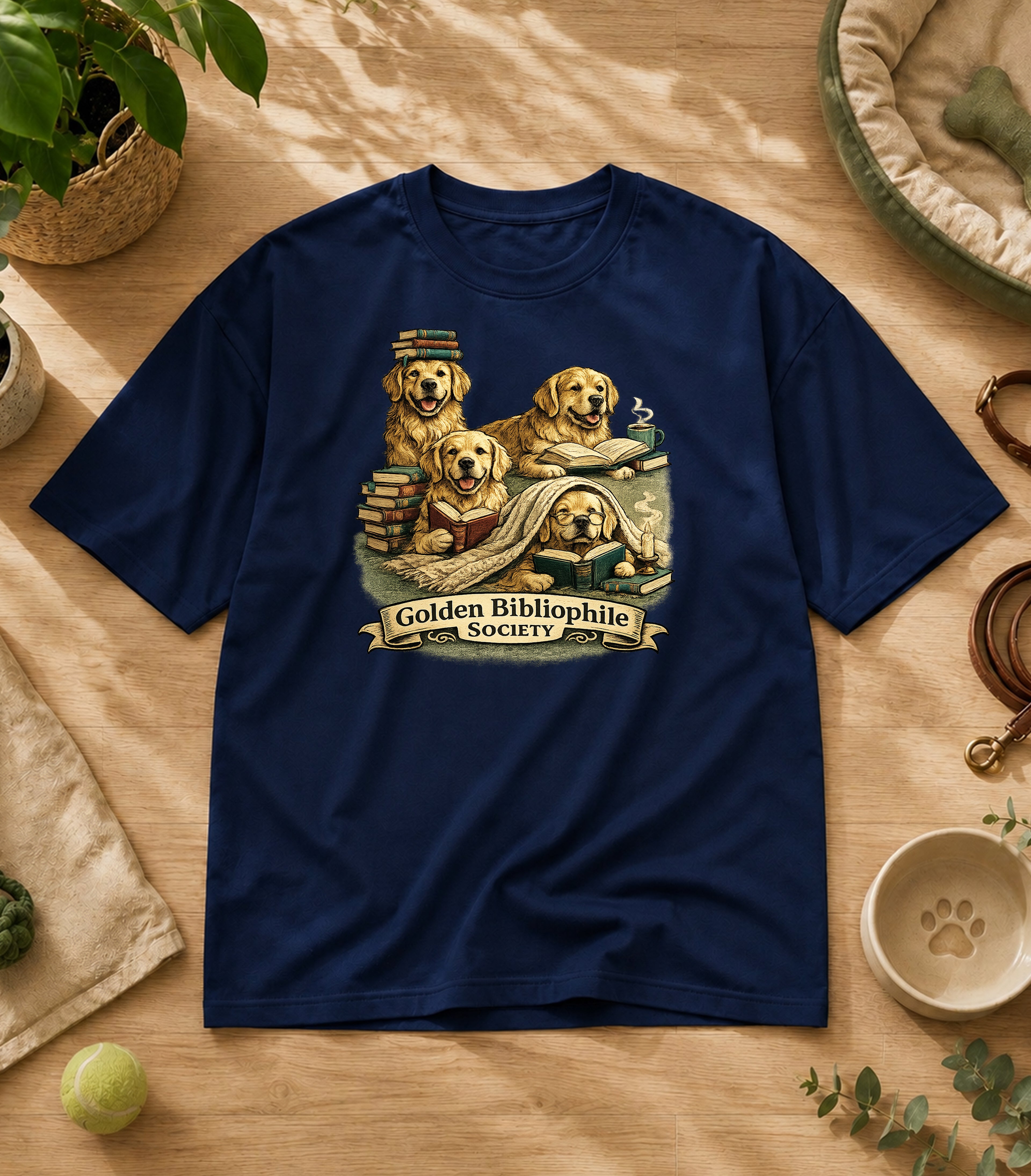 Golden retriever Reading Society  T-Shirt